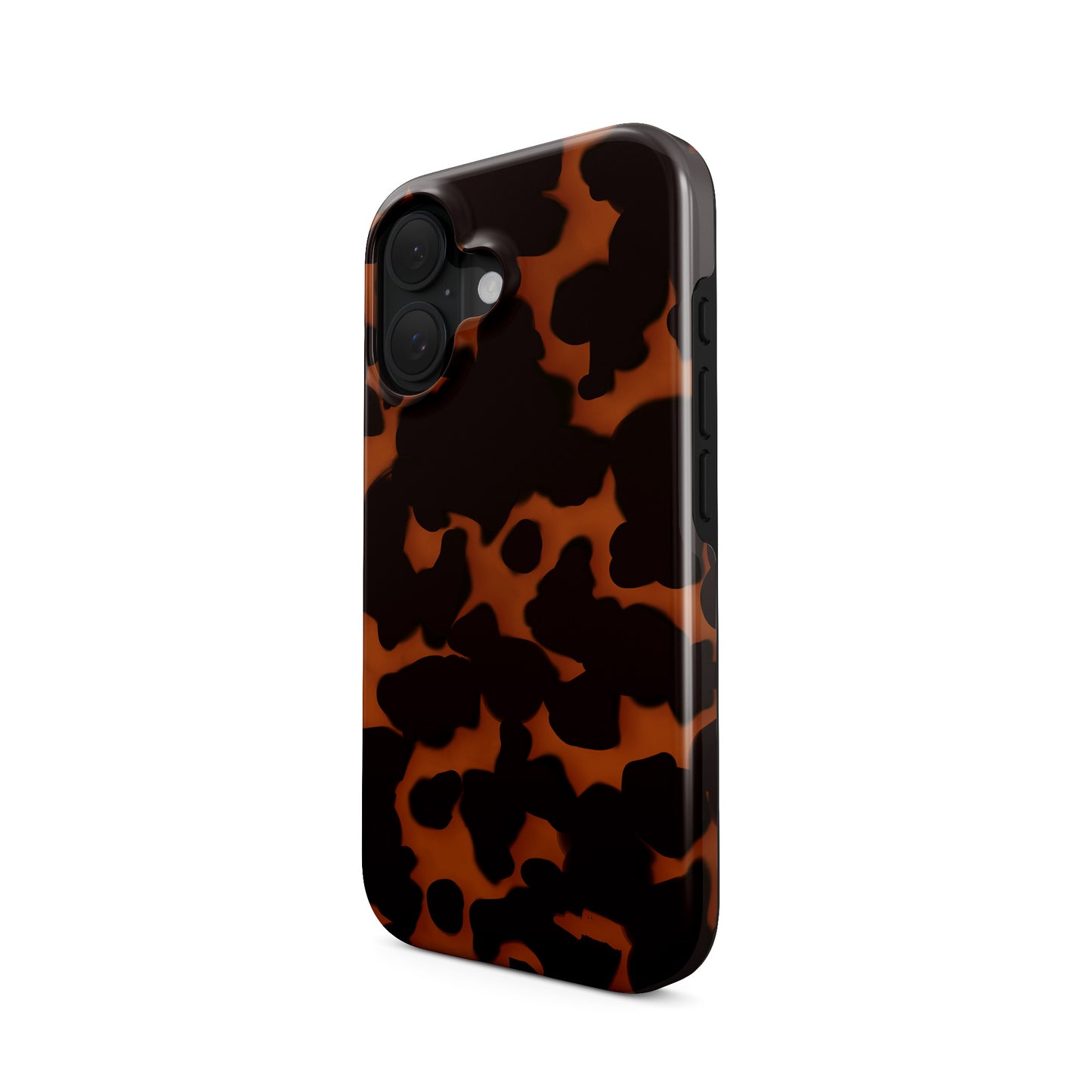 Amber Eclipse tough phone case with tortoiseshell pattern, dual layer build, and glossy finish for everyday protection.