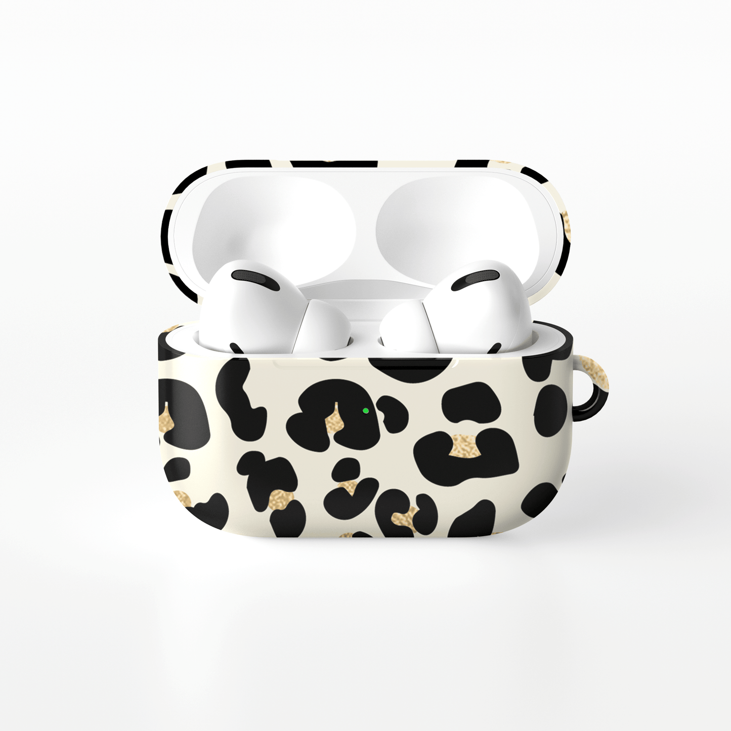 Case and Charm | Golden Prowl Leopard Print Protective Apple AirPods Case - Tech Accessories