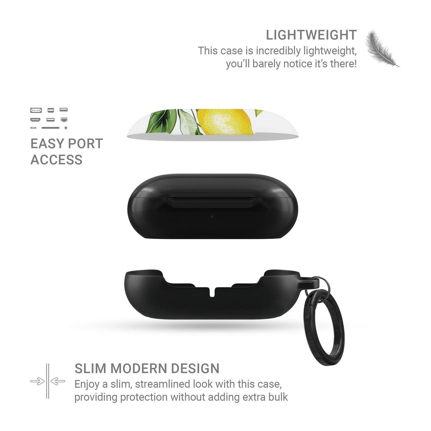 Lemon Lush | Protective Samsung Buds Tough Case - Case & Charm