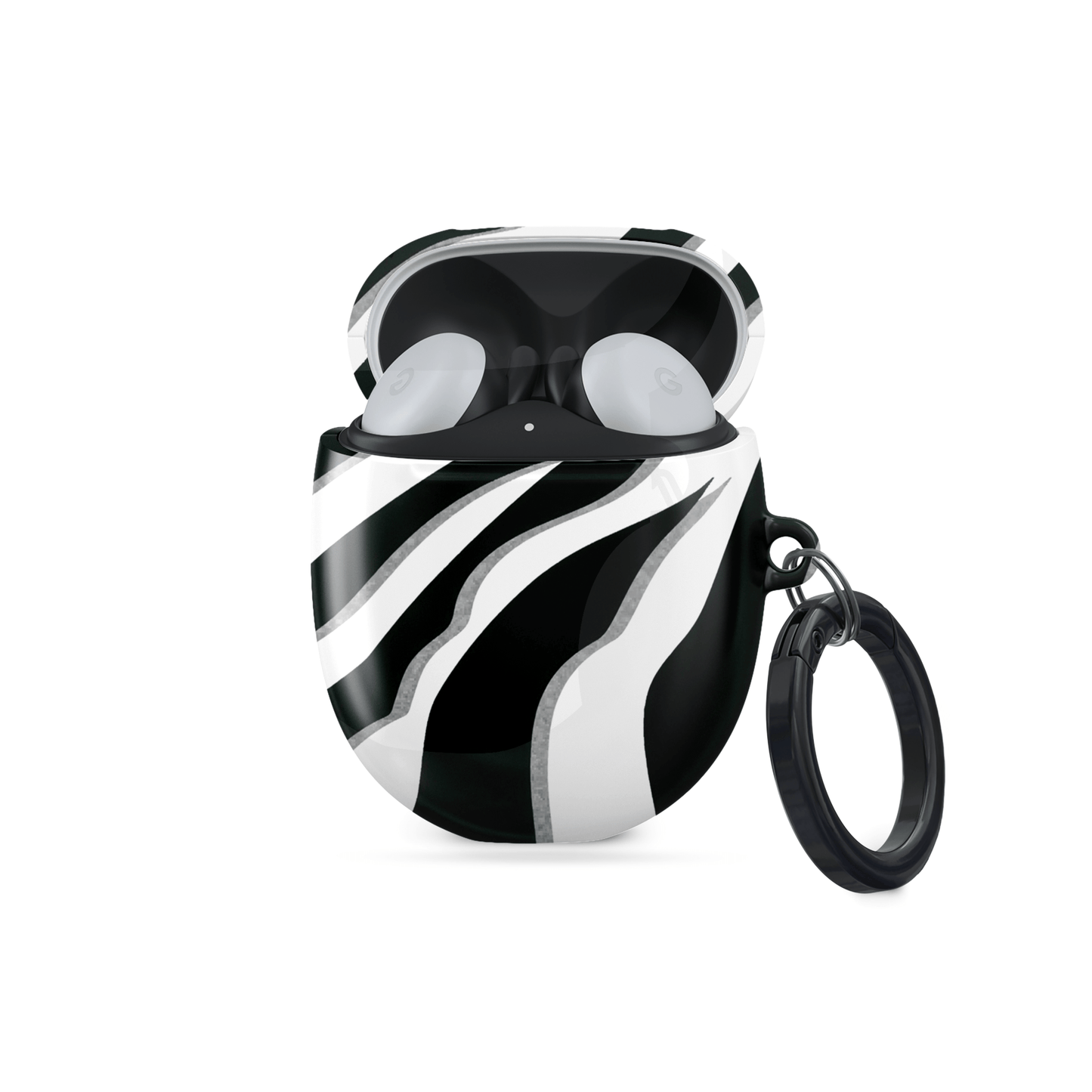 Case and Charm | Zebra Print Nocturnal Stride Protective Samsung Buds Tough Case - Tech Accessories