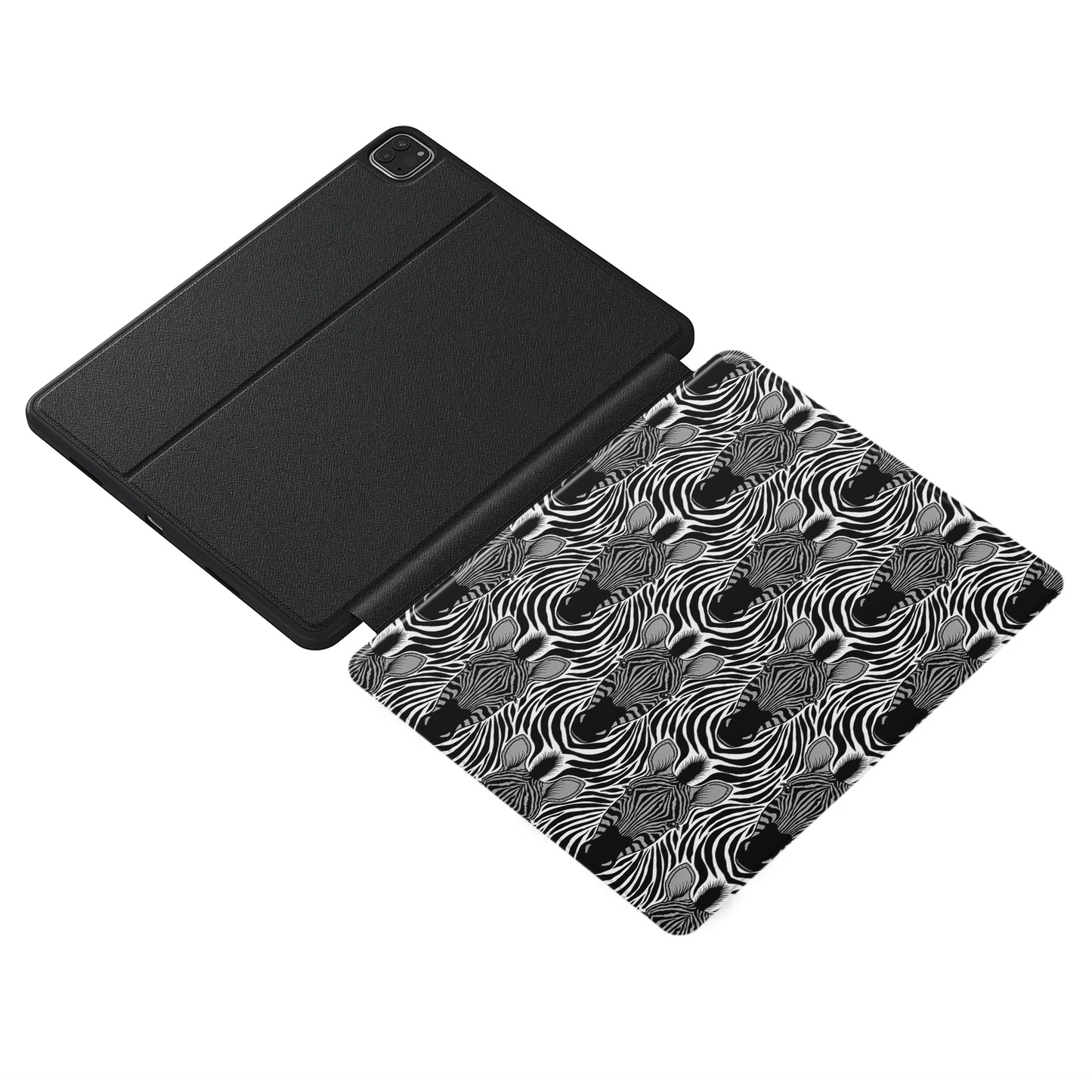 Case and Charm | Zebra Print Savanna Standoff Protective Apple iPad Vegan Leather Case - Tech Accessories