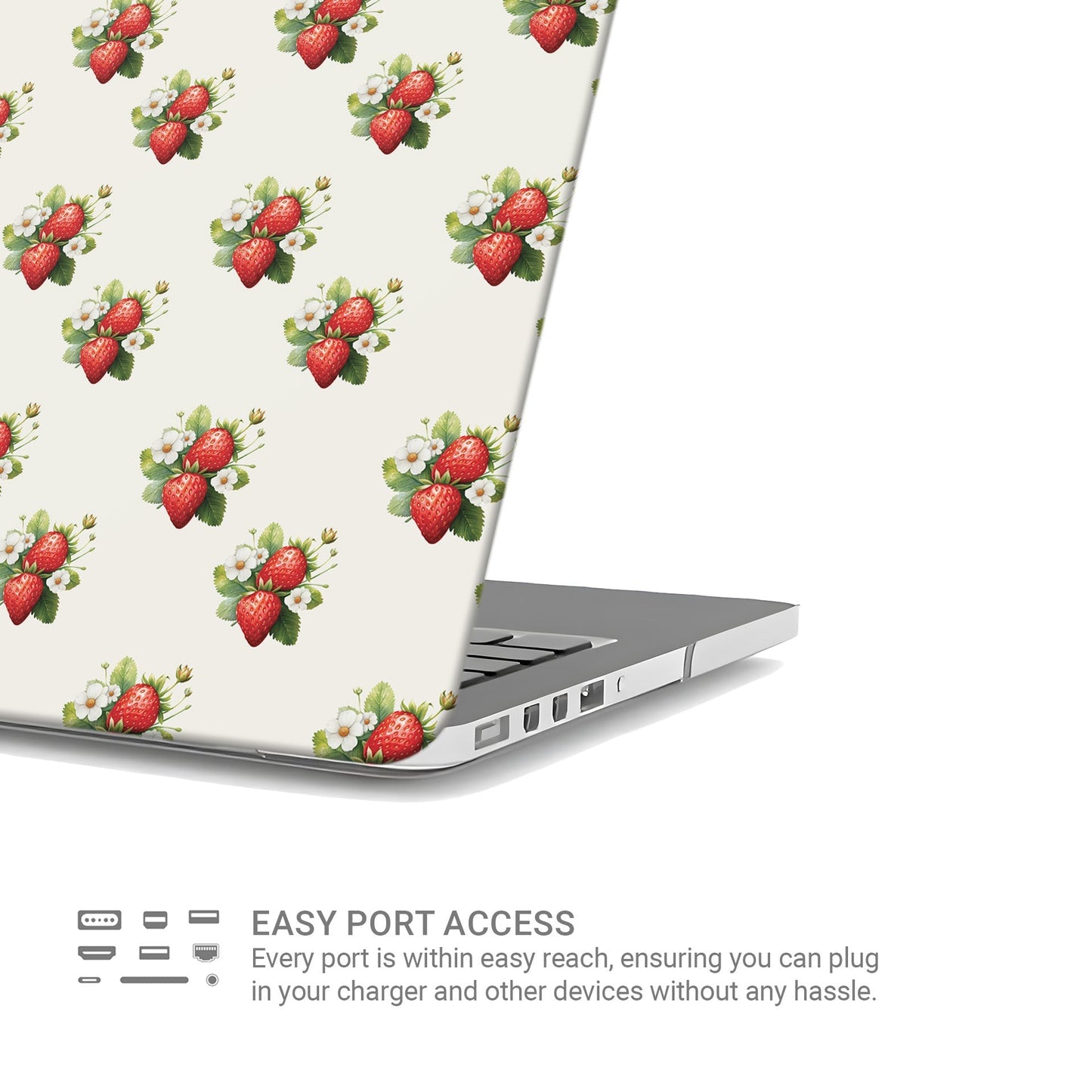 Case and Charm Strawberry Bliss | Protective MacBook Case - Tech Accessories