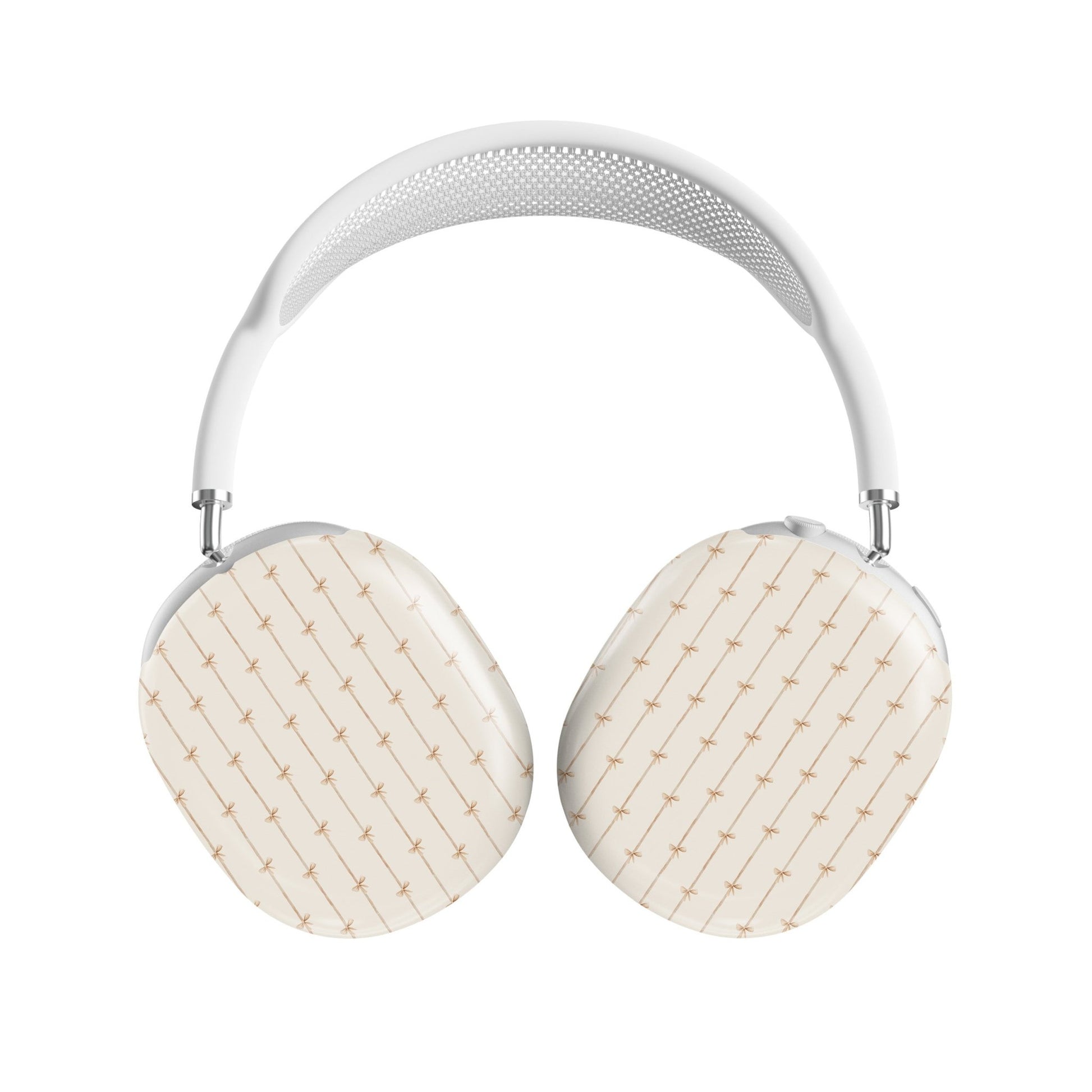 Protective AirPods Max cover in playful ribbon bow pattern