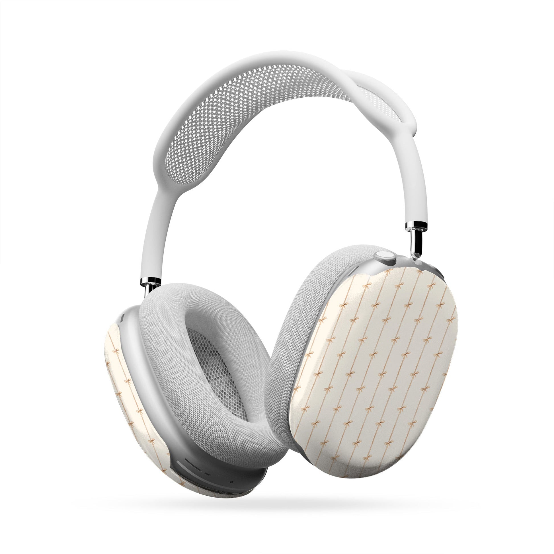 Protective AirPods Max cover in playful ribbon bow pattern