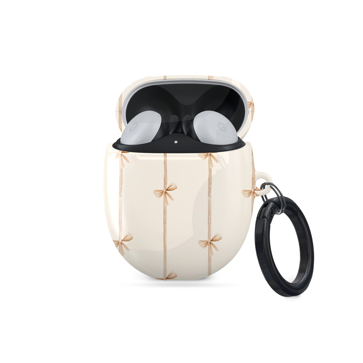 Protective Pixel Buds Pro case in playful ribbon bow design
