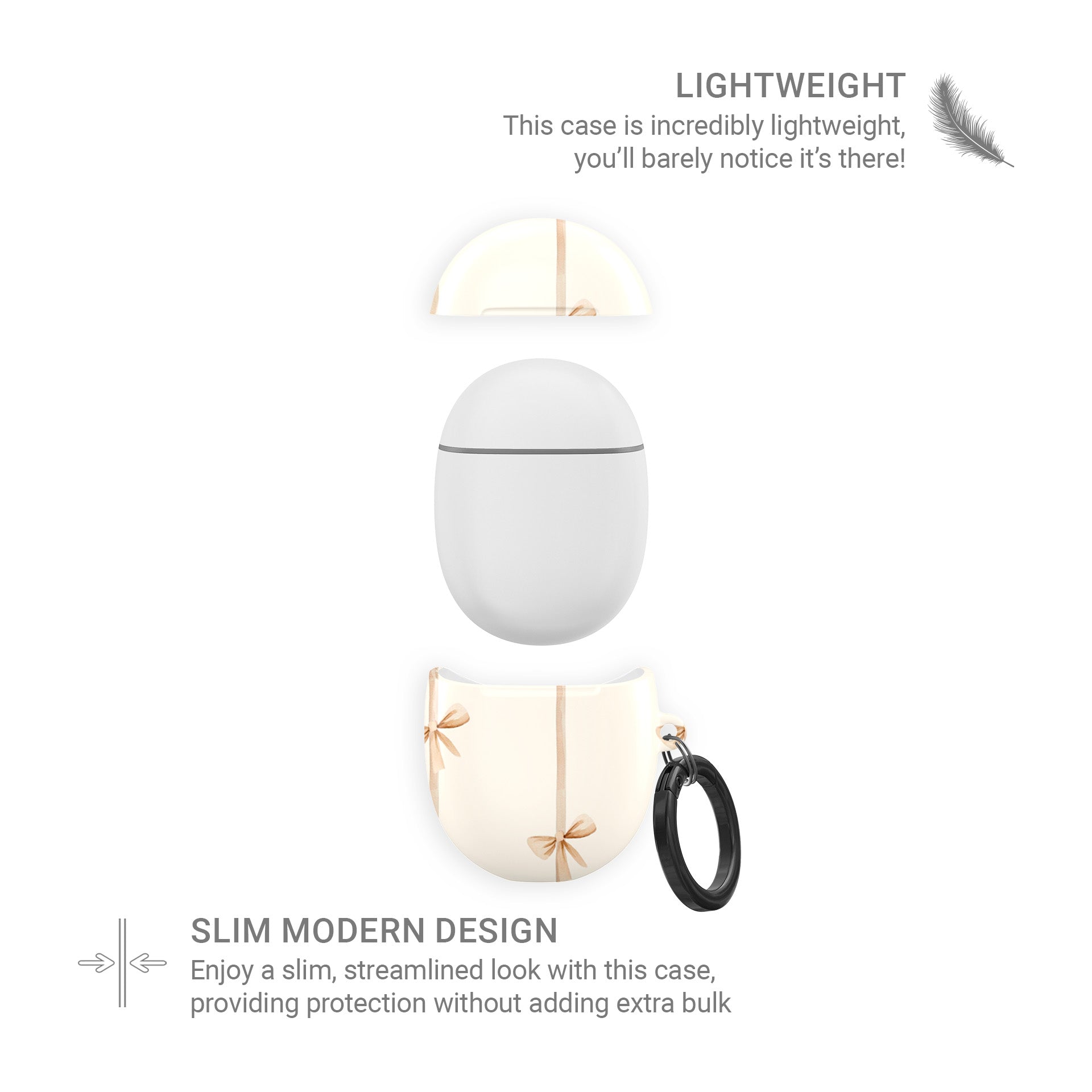 Protective Pixel Buds Pro case in playful ribbon bow design