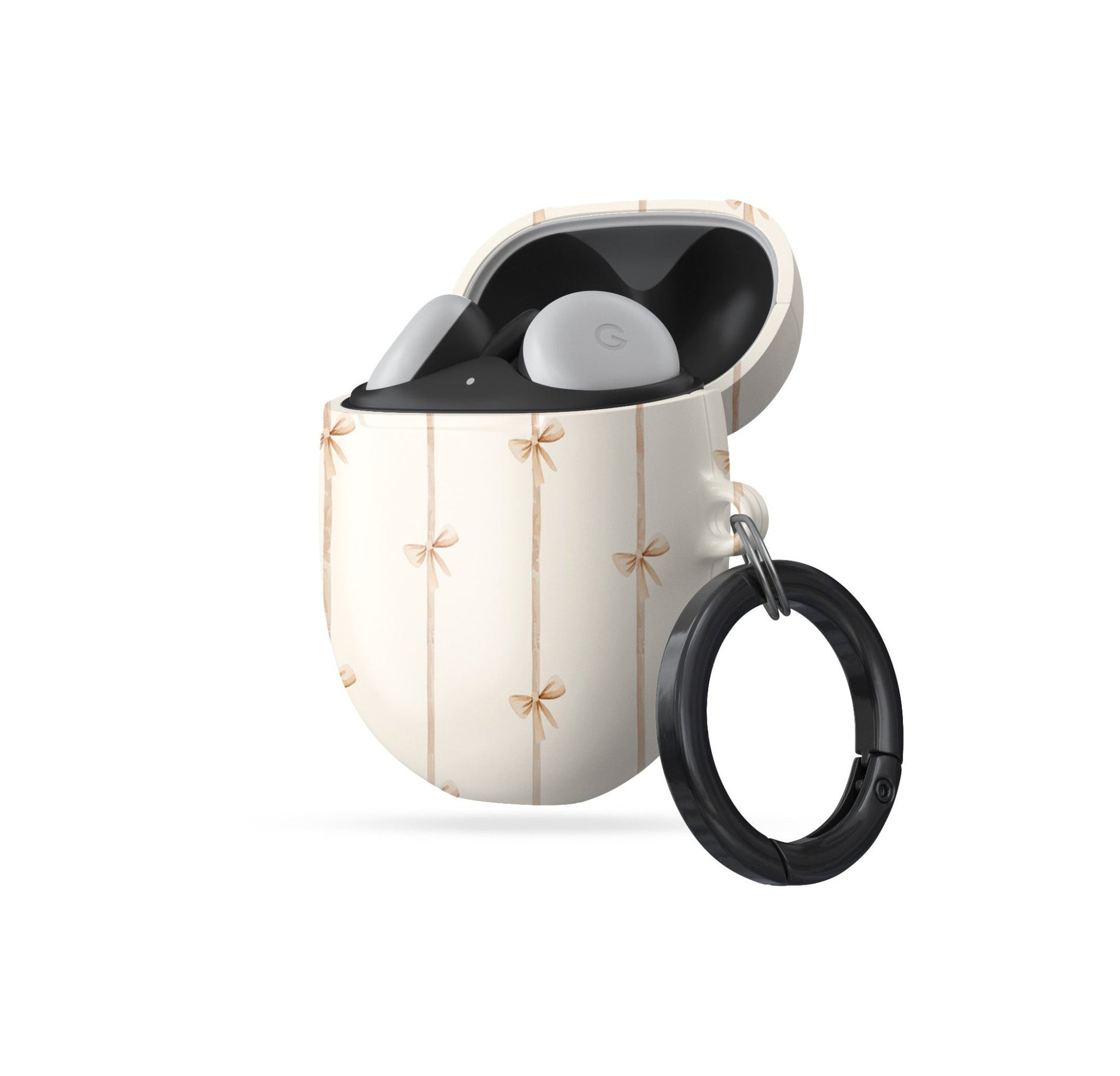 Protective Pixel Buds Pro case in playful ribbon bow design