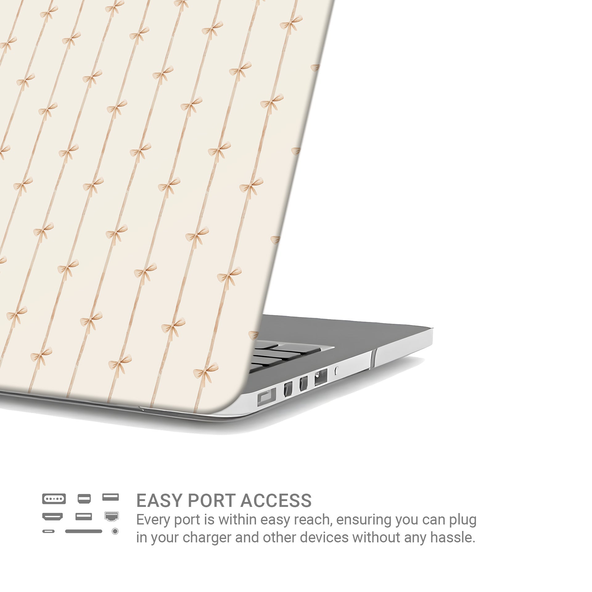 Bow pattern MacBook Air and MacBook Pro hard shell case