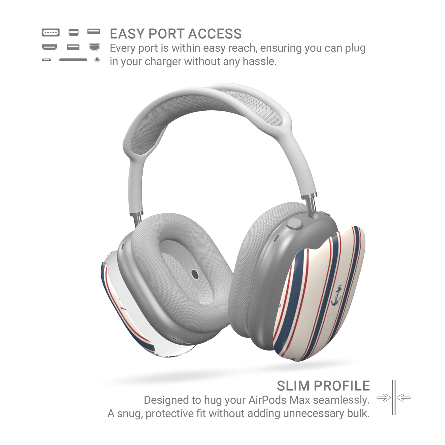 Anchor‑Watch Lines | Apple AirPods Max Tough Case - Case & Charm