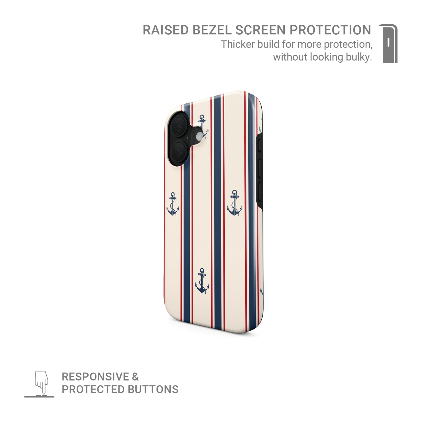 stripe tough protective phone case for iPhone, Samsung and Pixel