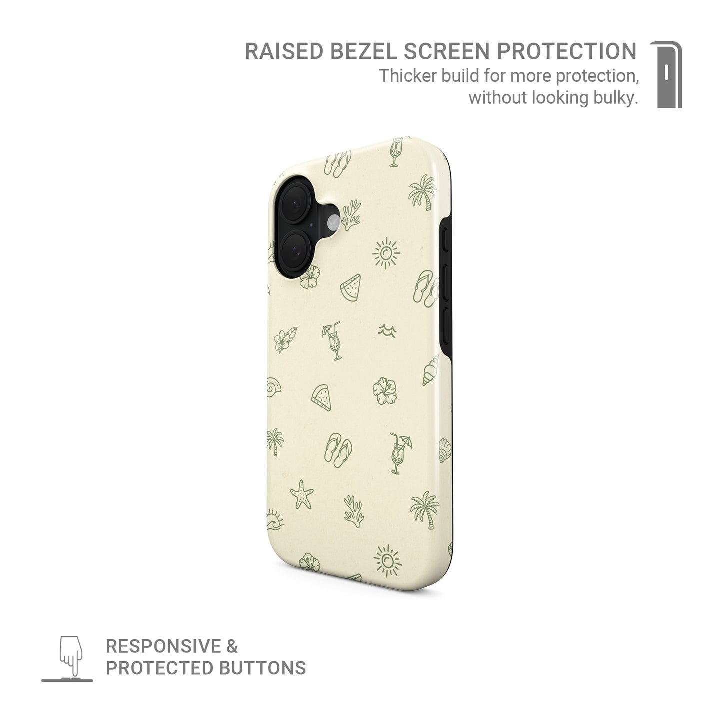 beach aesthetic phone case with tropical icons magsafe tough iphone case