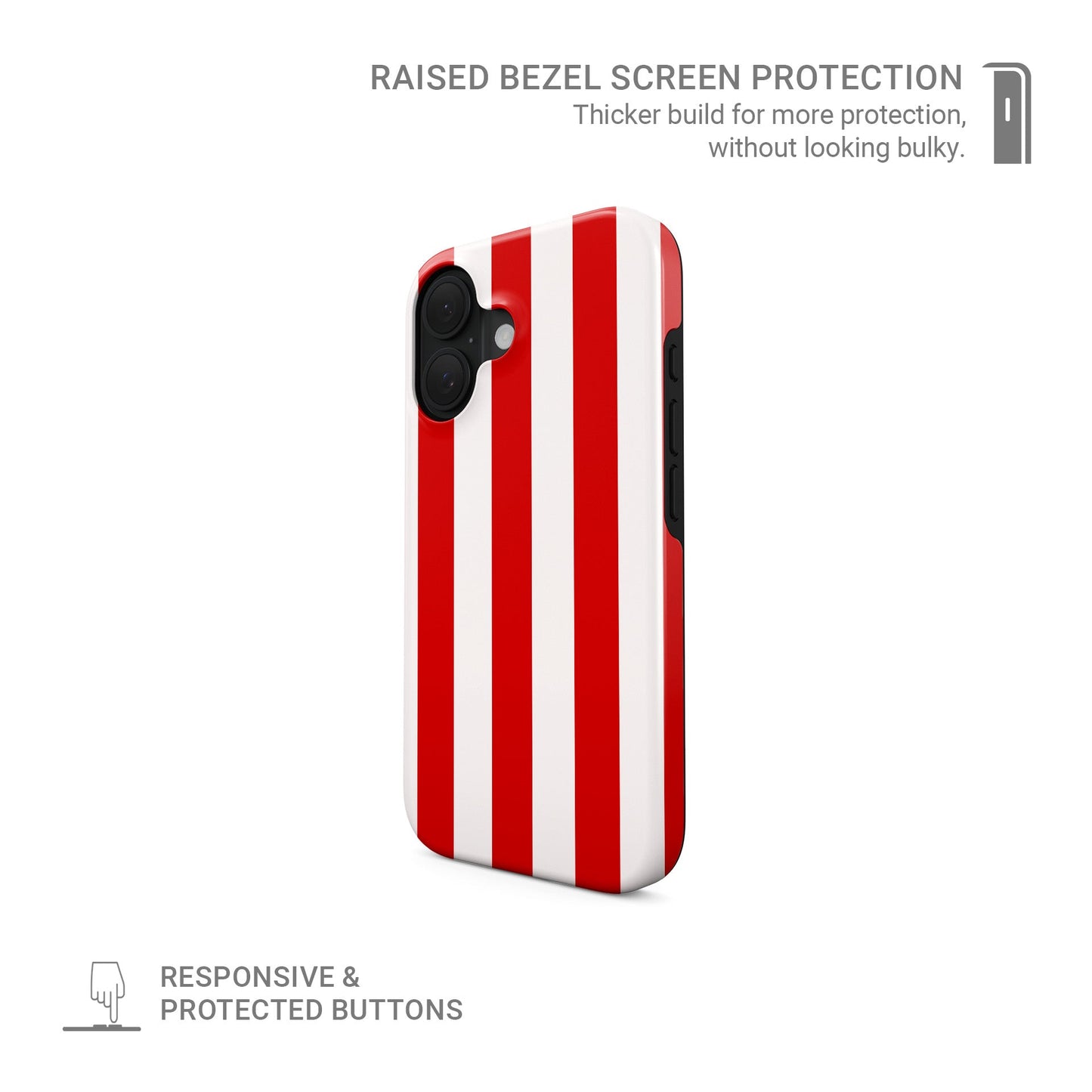 Red and white MagSafe tough protective phone case