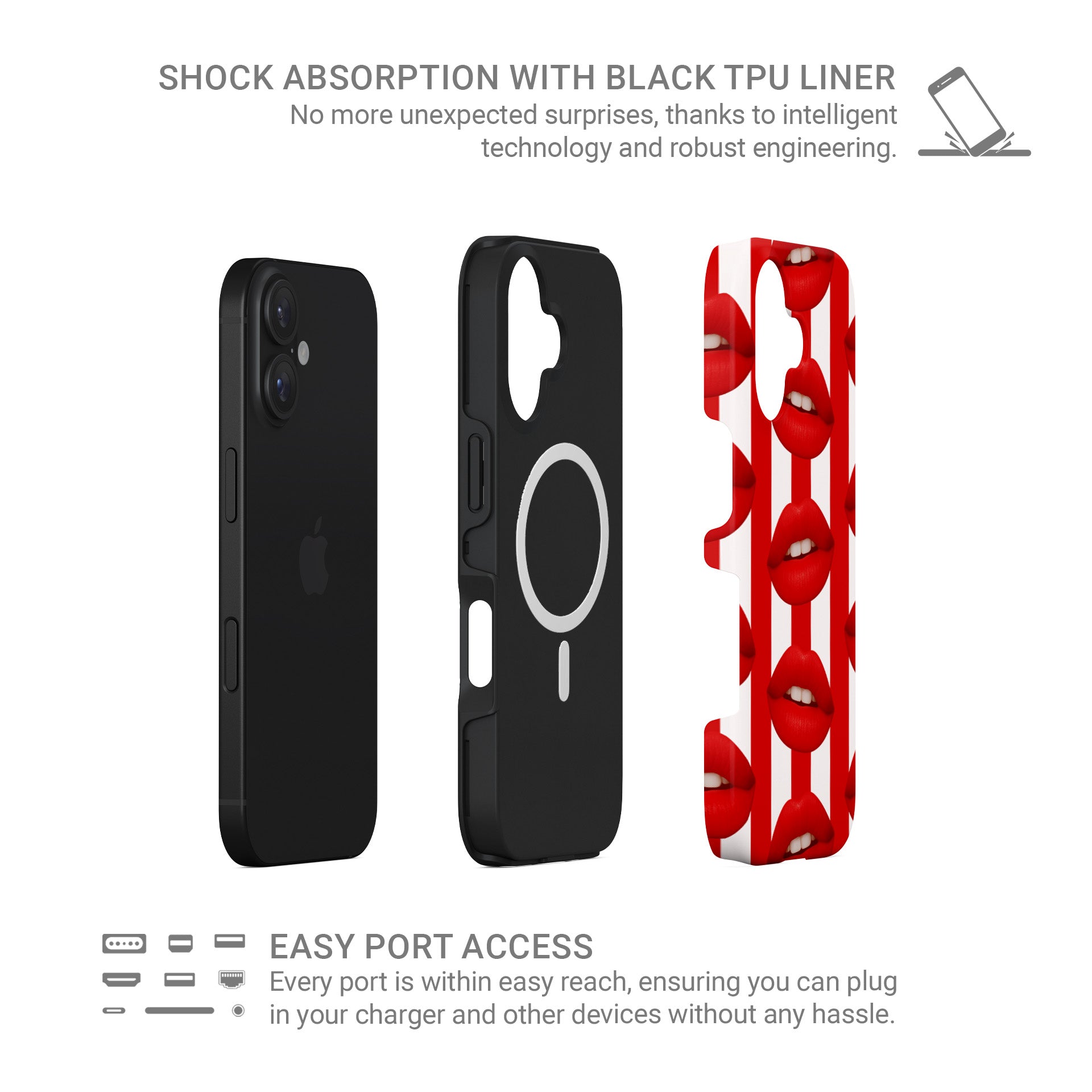 Retro Lips MagSafe tough protective phone case