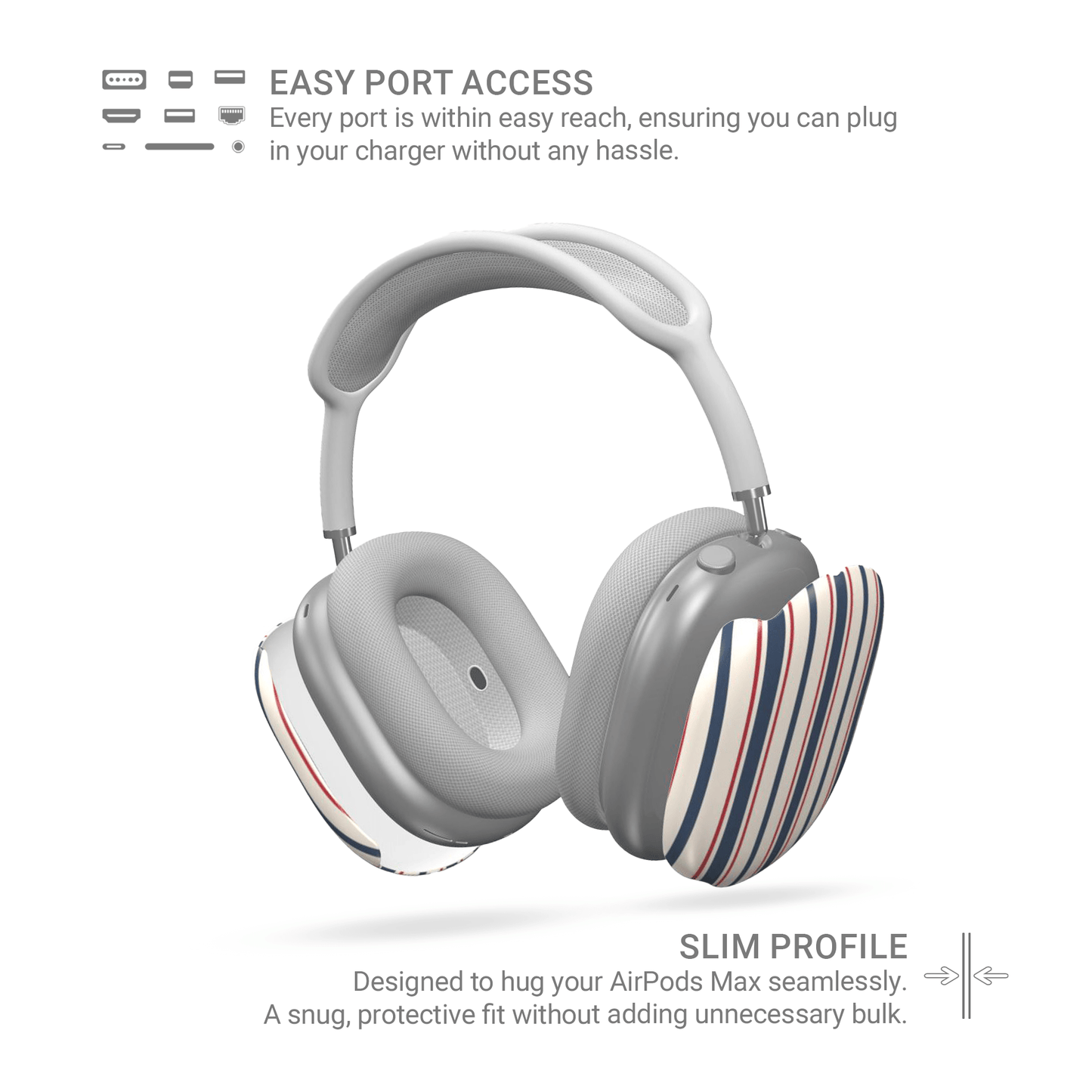 Bosun’s Pinstripe | Apple AirPods Max Tough Case - Case & Charm