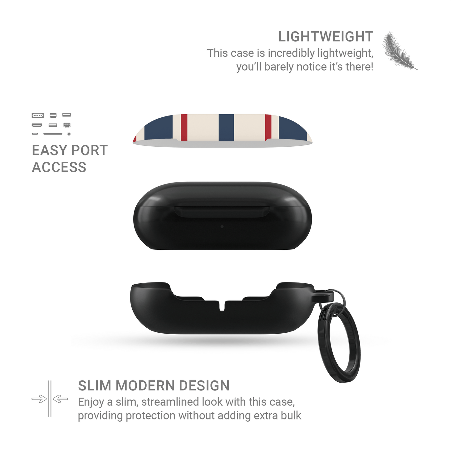 Bosun’s Pinstripe | Samsung Buds Tough Case - Case & Charm