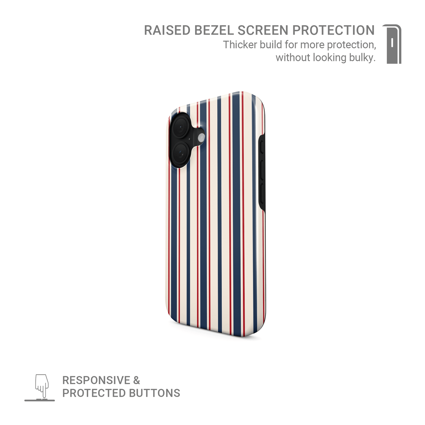 Bosun’s Pinstripe | Tough Phone Case - Case & Charm