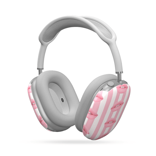 Case & Charm Candy Kiss AirPods Max Case – playful pastel pink lips design stylish protective case for Apple AirPods Max