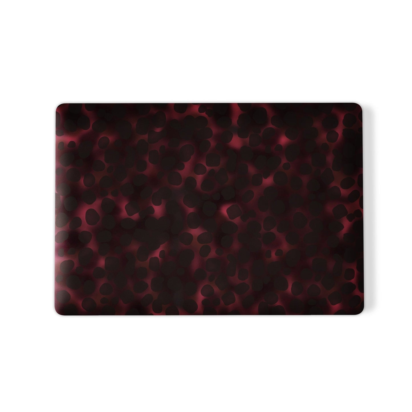 Crimson Ember MacBook Case in matte red marble design – slim protective laptop shell from Case & Charm.