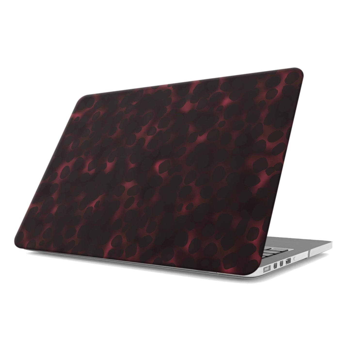 Crimson Ember MacBook Case in matte red marble design – slim protective laptop shell from Case & Charm.