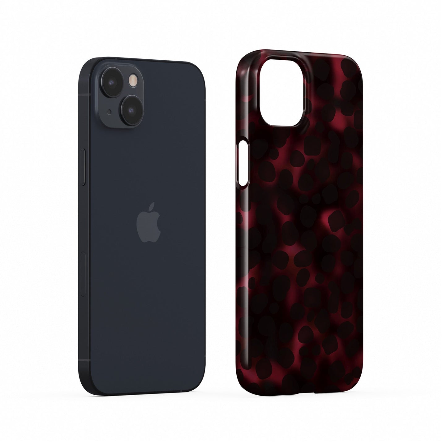 Crimson Ember Snap Phone Case in glossy red and black ember design – Ink and Ember Collection by Case & Charm