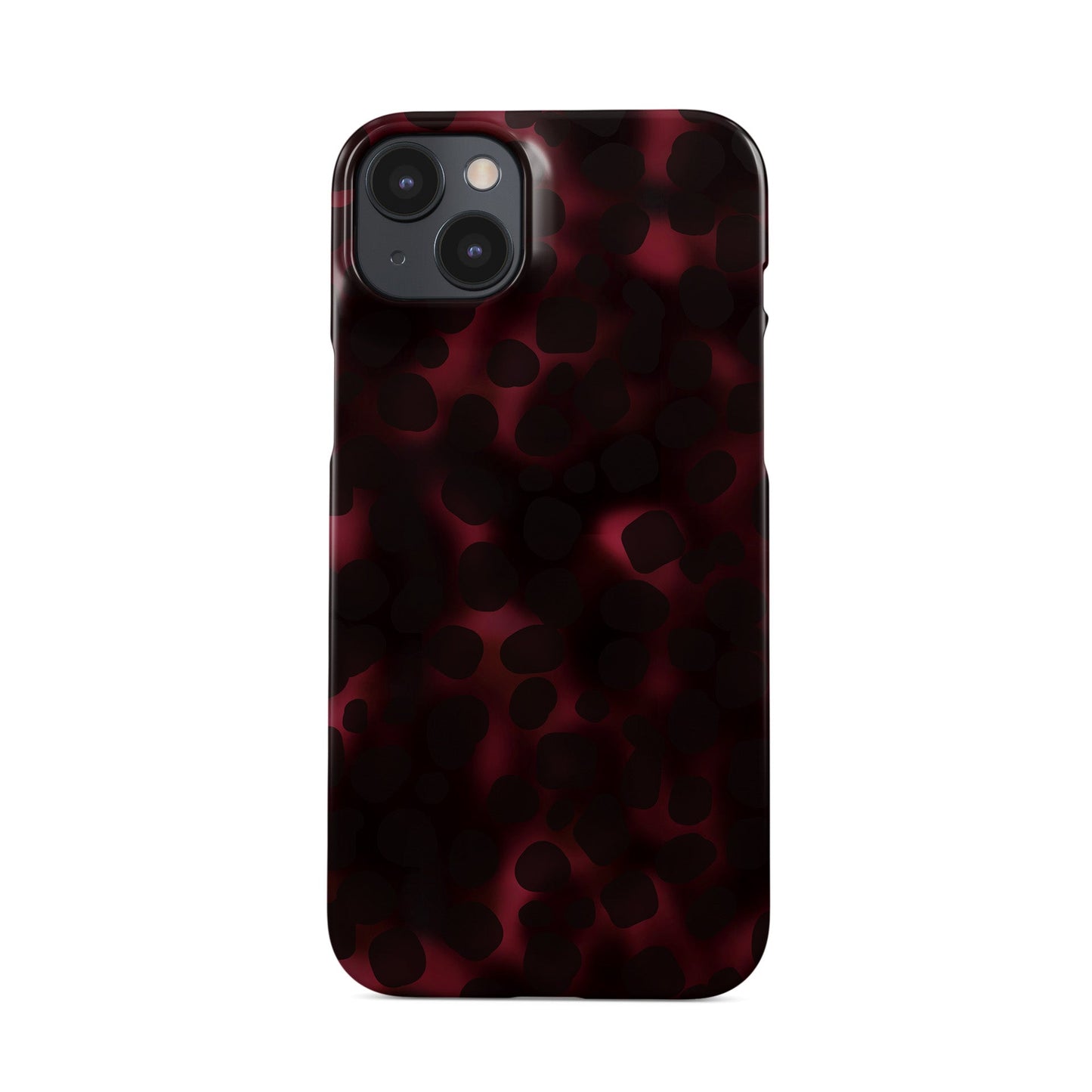 Crimson Ember slim snap case for iPhone, Samsung, and Google Pixel – fiery glossy animal print pattern