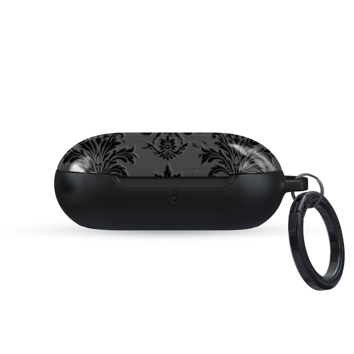 Dark Majesty Samsung Buds Tough Case with black damask pattern, glossy finish, and slim, impact-resistant build.