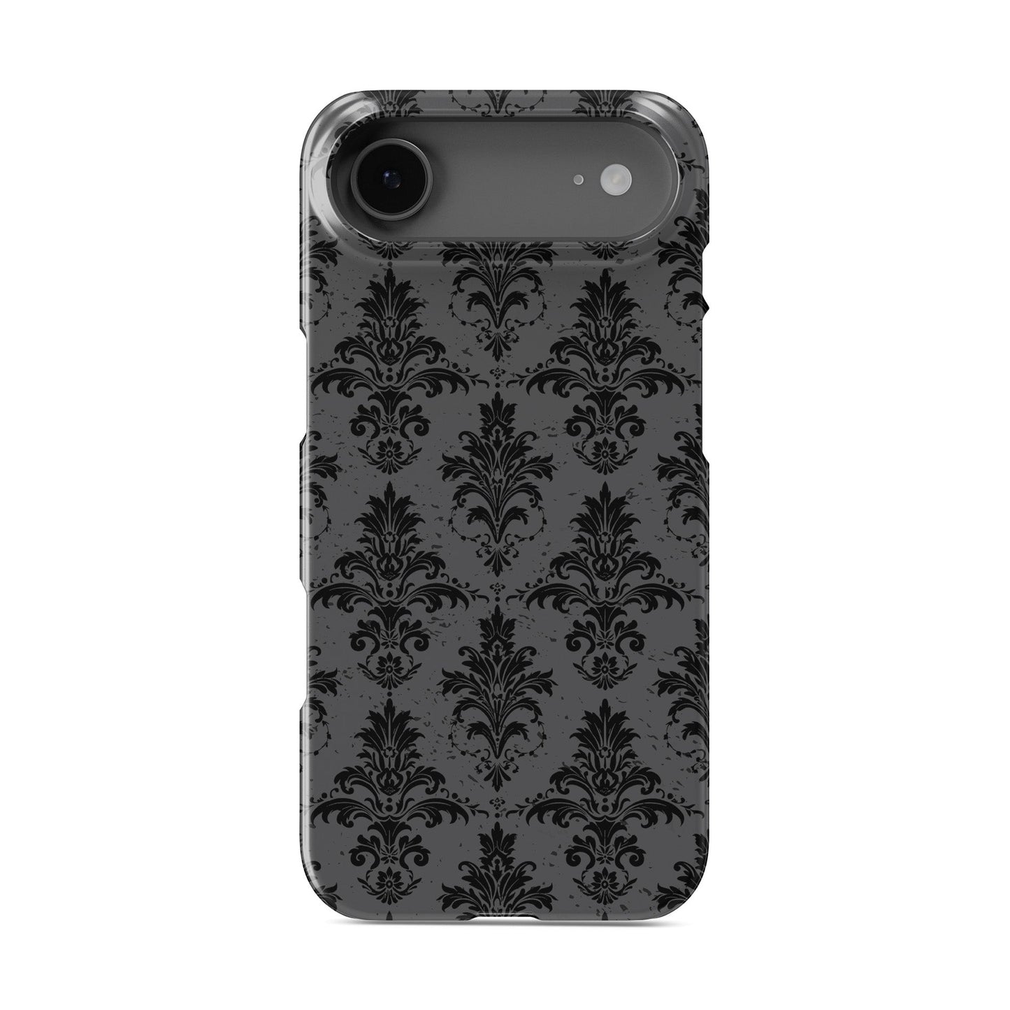 Black and grey vintage glossy baroque damask snap phone case-slim Halloween gothic design