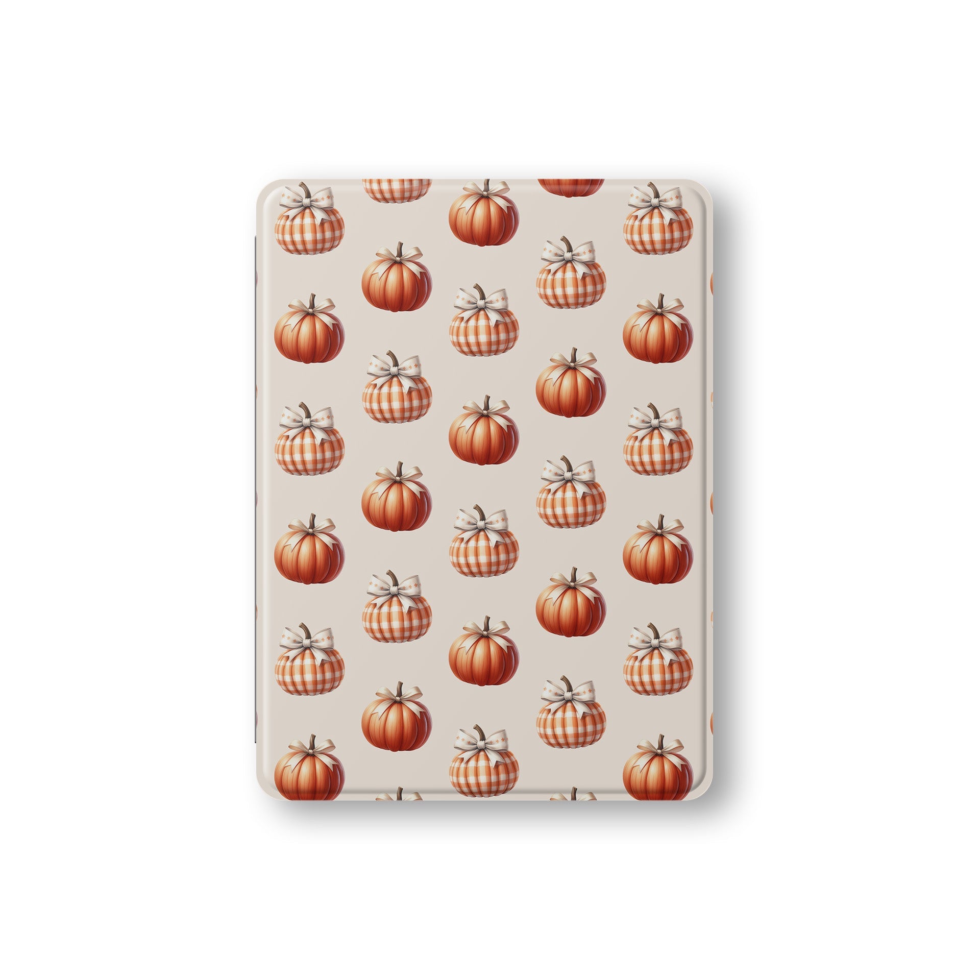Dressed to Impress iPad Case with pumpkins and gingham bows plus Apple Pencil holder