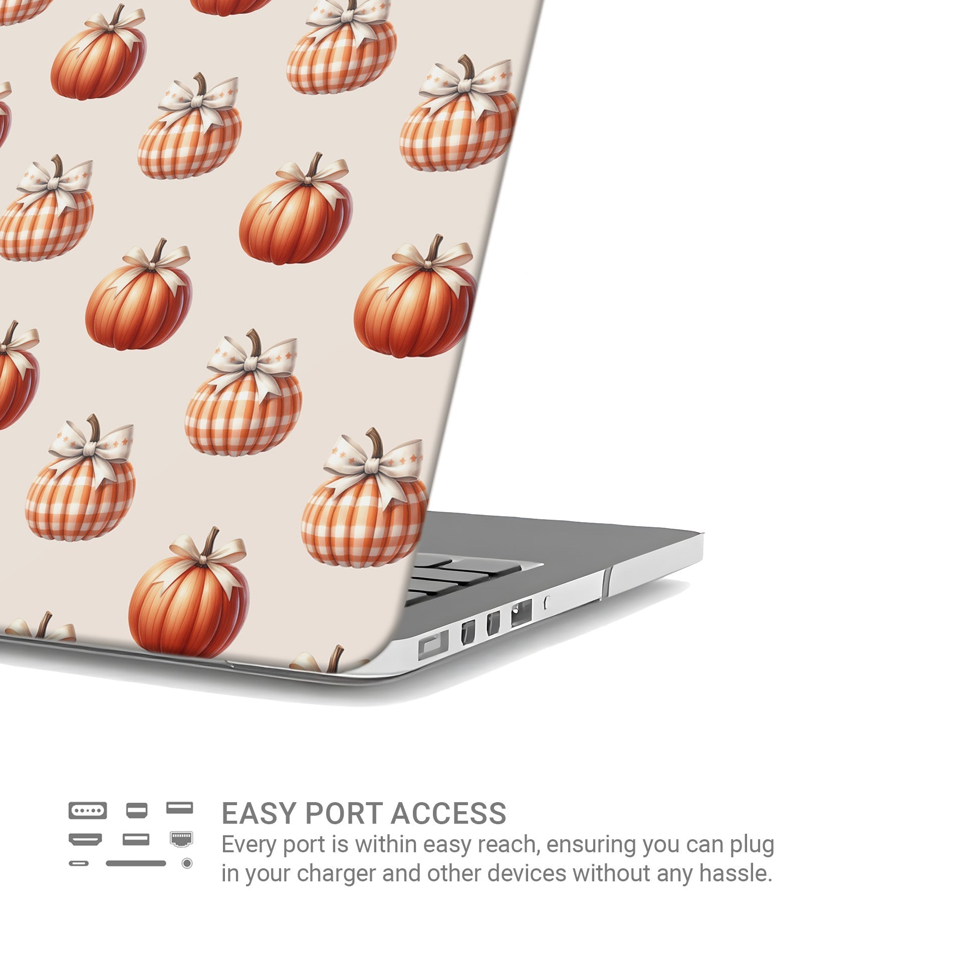Protective slim MacBook case with non-fade pumpkin print