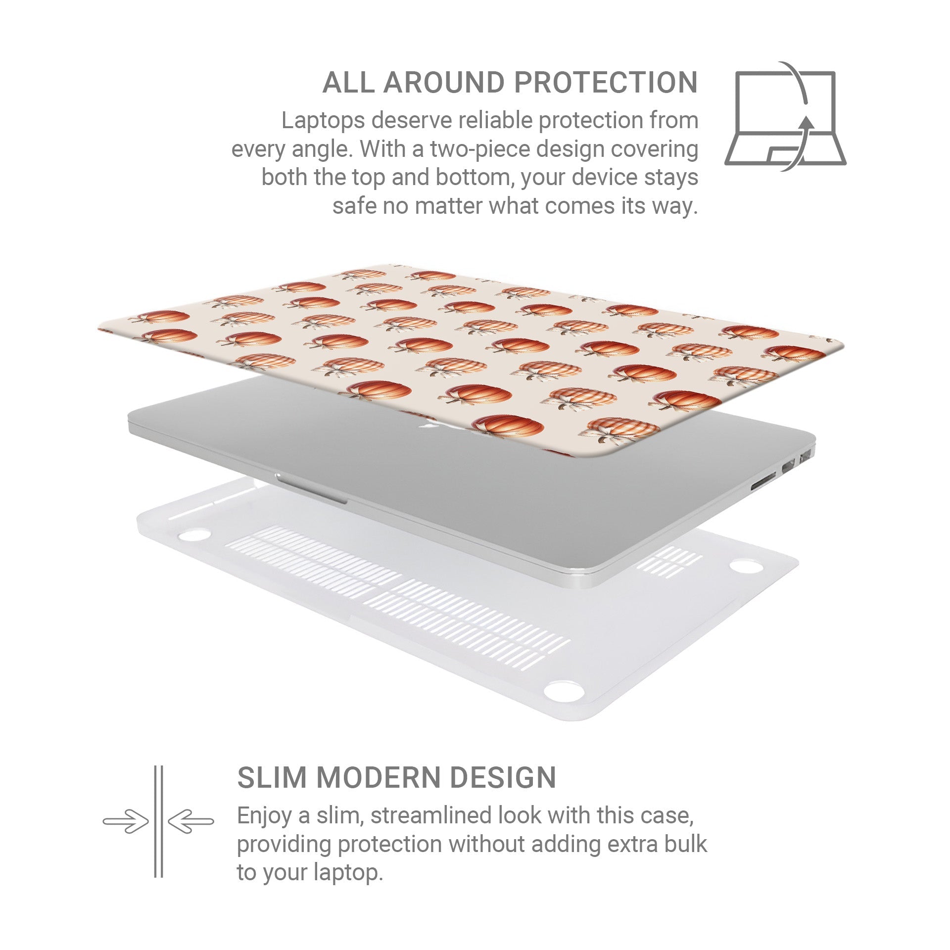 Protective slim MacBook case with non-fade pumpkin print