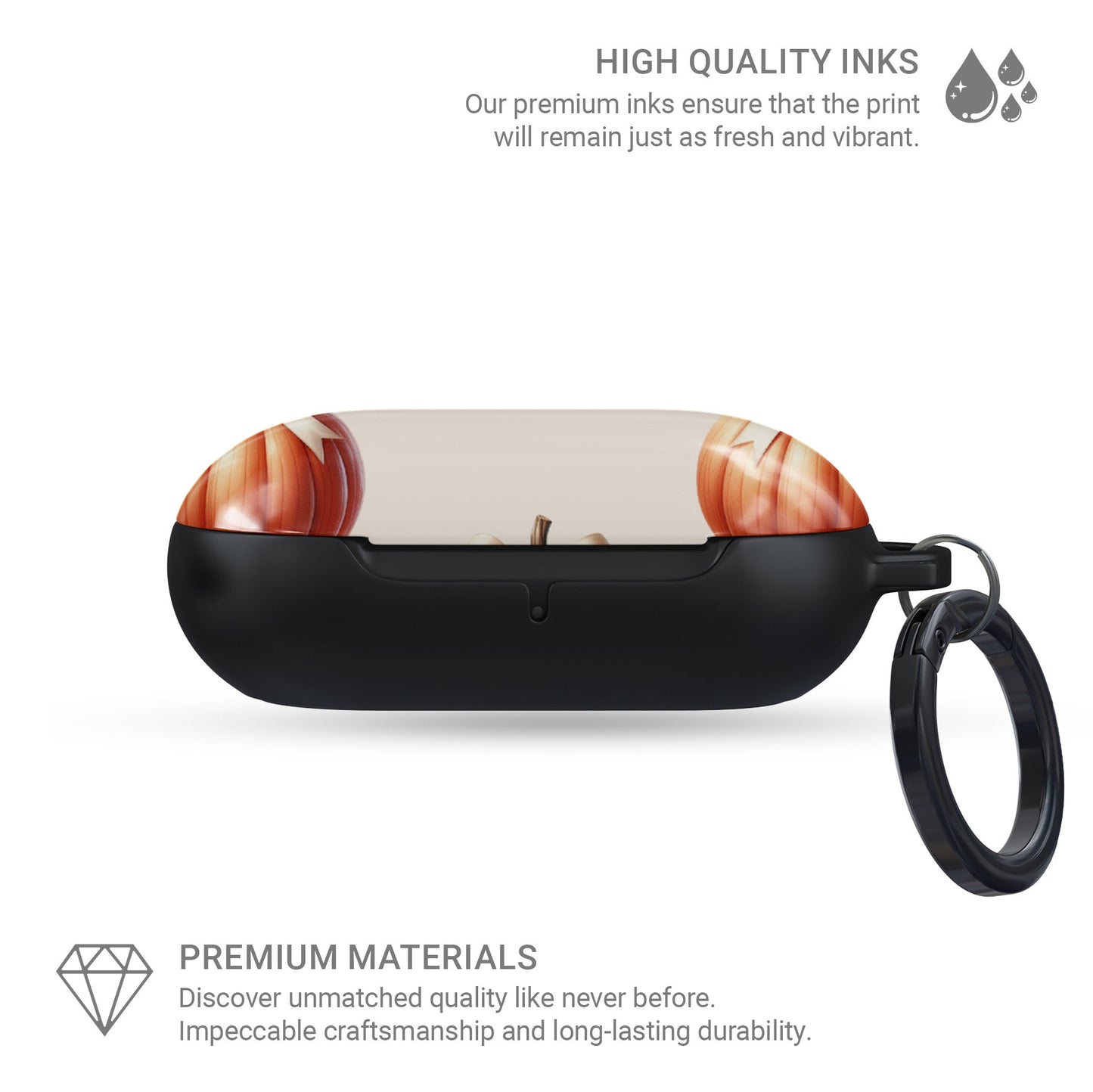 Protective Samsung Buds Pro case with chic autumn pumpkin design
