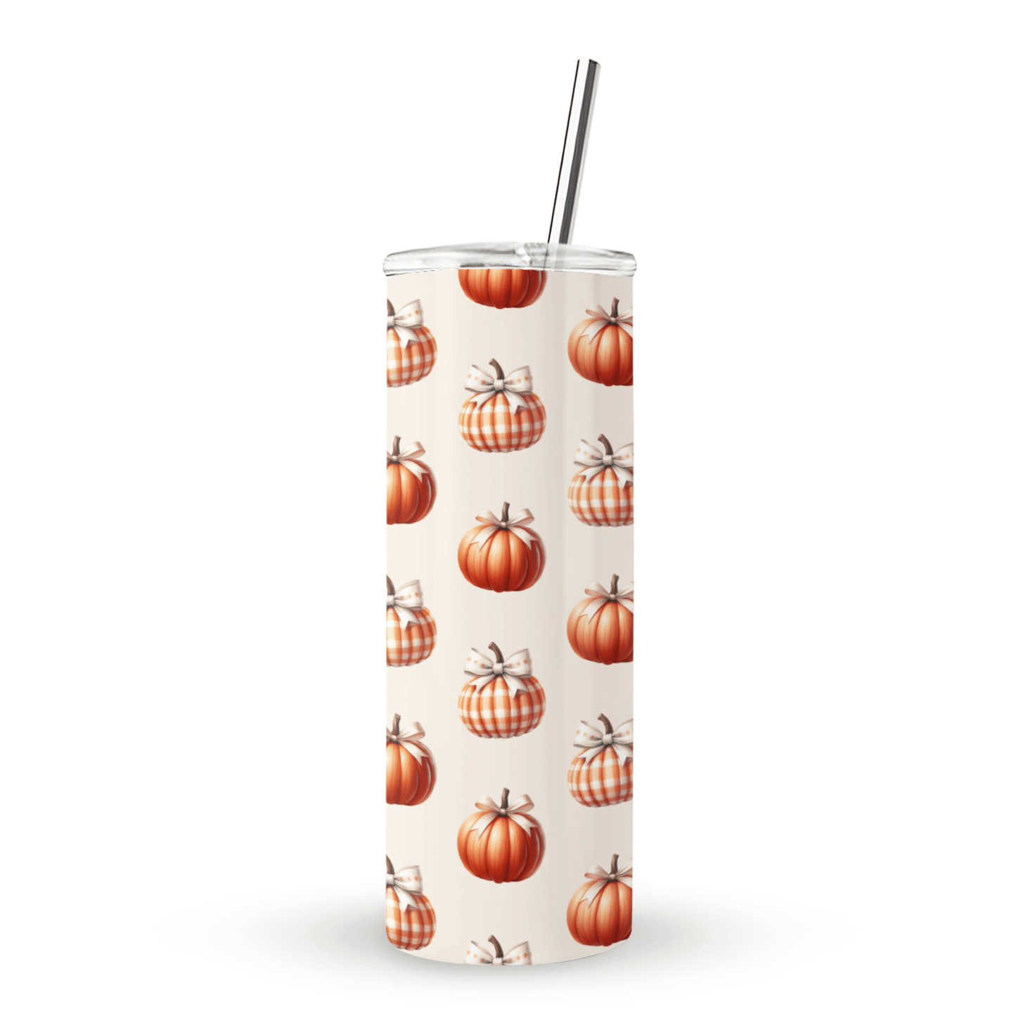 Autumn-themed stainless steel tumbler