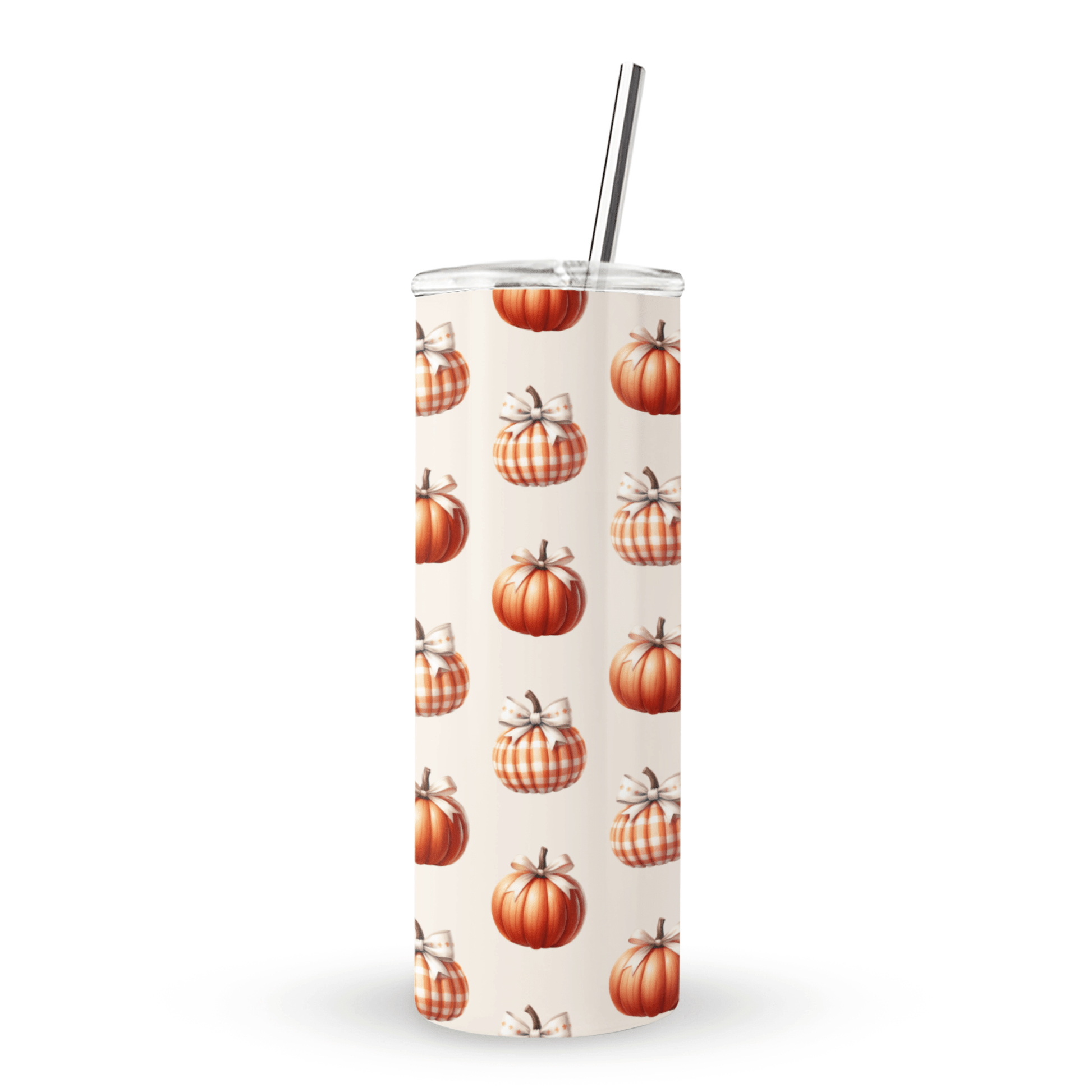 Autumn-themed stainless steel tumbler