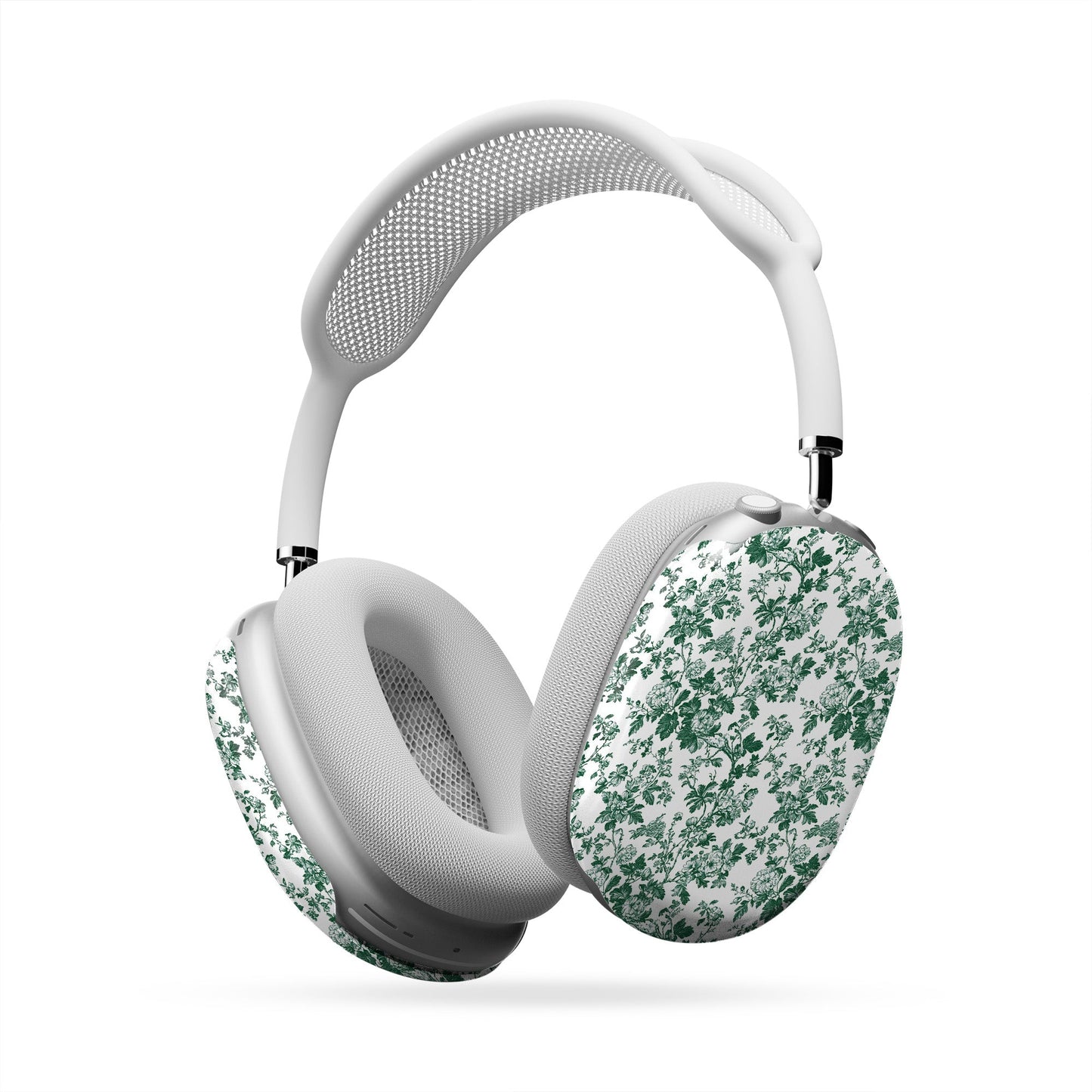 Emerald Enchantment AirPods Max Case – bold green vintage floral design with glossy finish, slim scratch-resistant protective cover for Apple AirPods Max headphones.