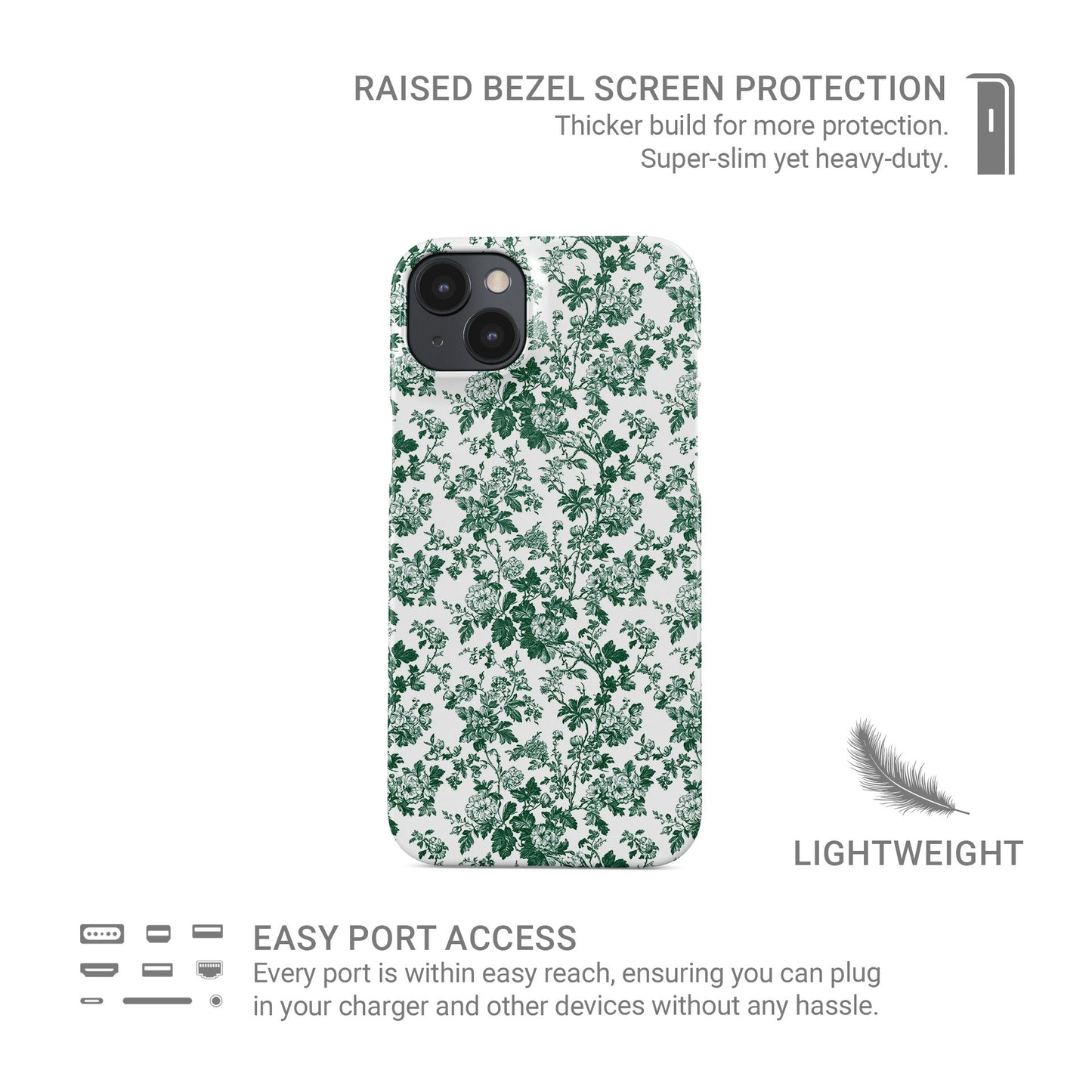 Snap Phone Case – slim glossy floral design for iPhone