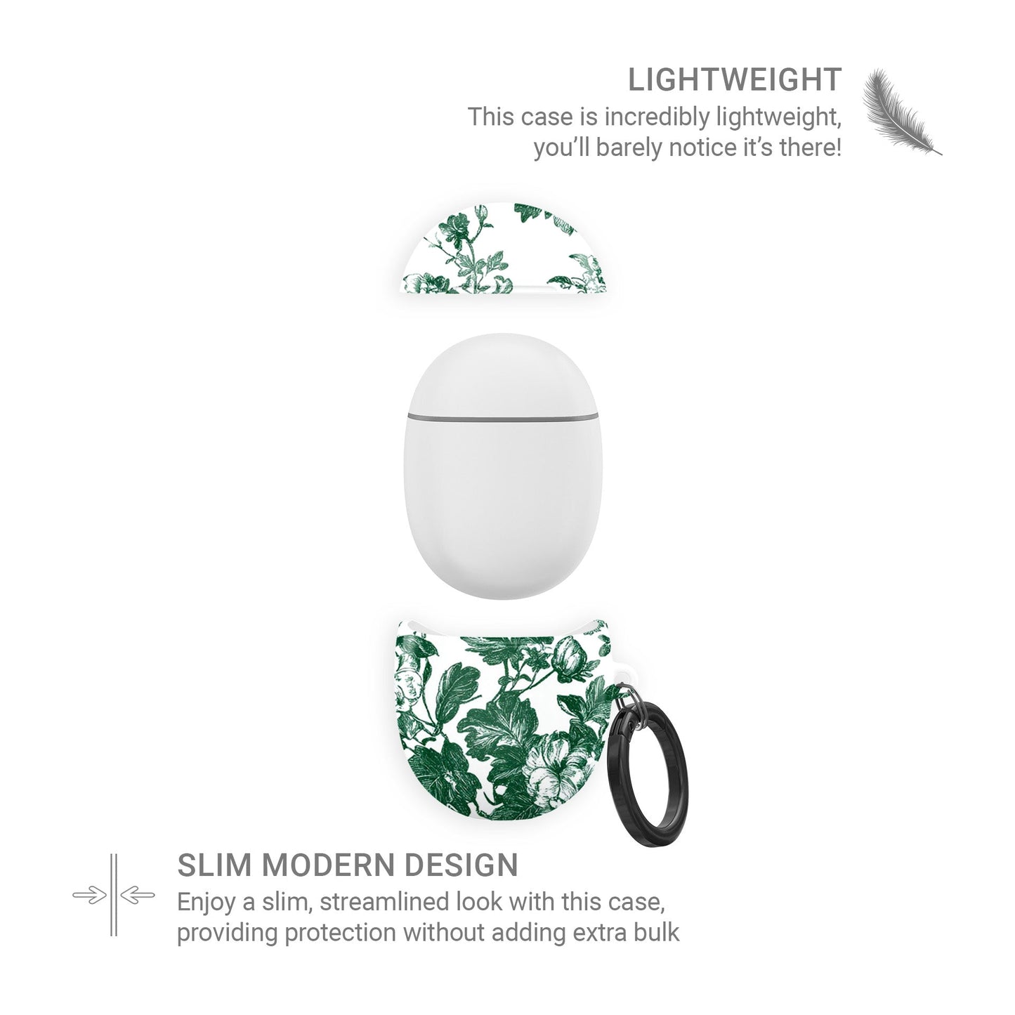 Google Pixel Buds Pro case with Emerald Enchantment design – deep green floral pattern, slim scratch-resistant cover for Pixel Buds Pro and Pixel Buds Pro 2