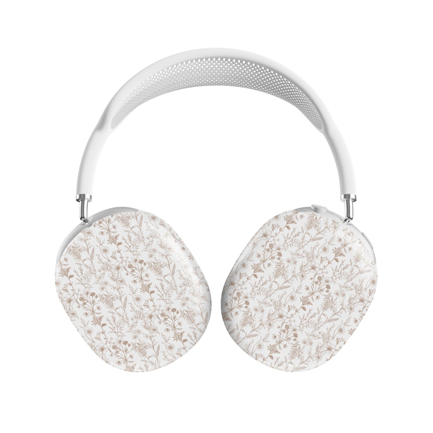 Faded Meadow AirPods Max Case – vintage beige floral pattern with glossy finish, slim scratch-resistant protective cover for Apple AirPods Max headphones.