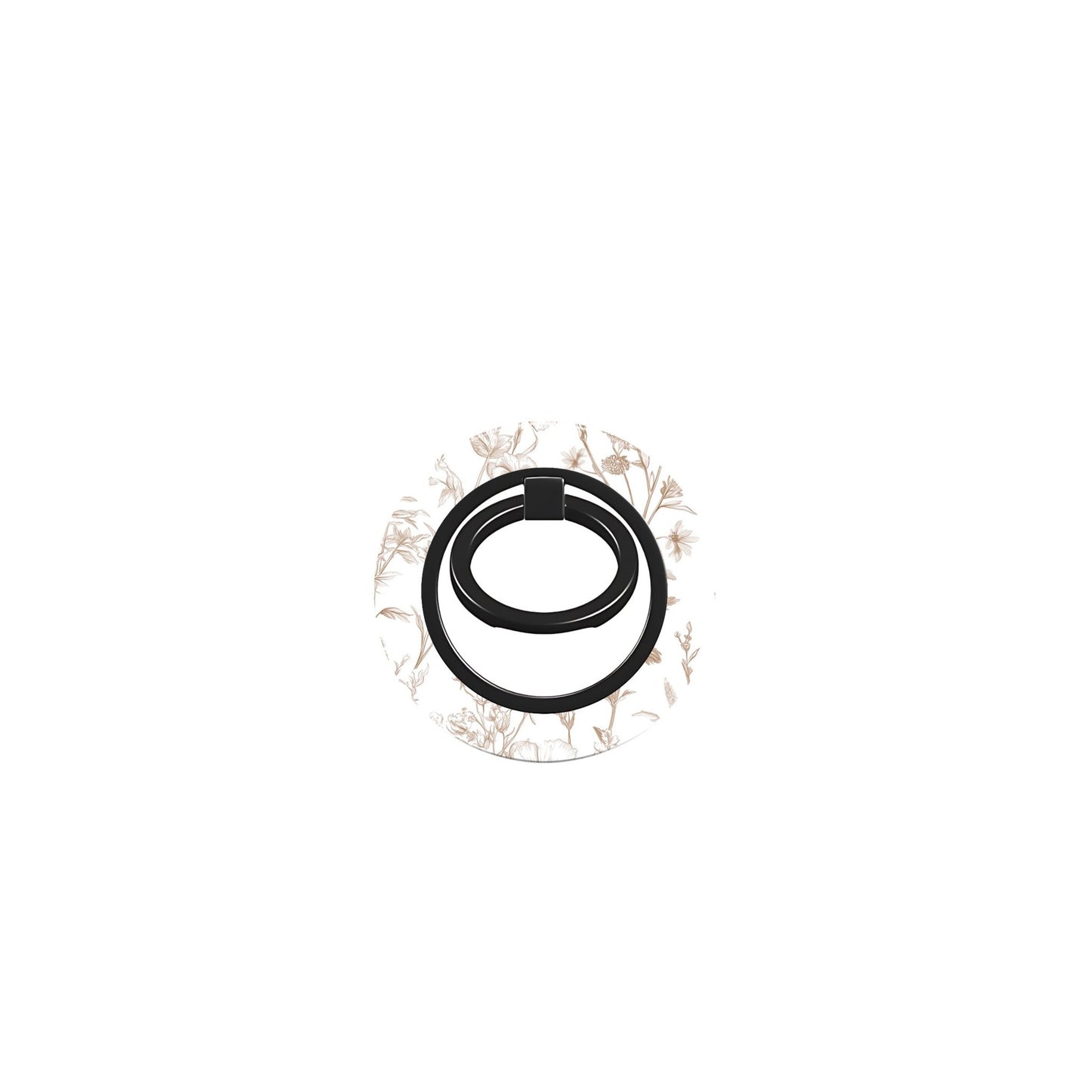 Ergonomic MagSafe phone ring holder – lightweight beige botanical accessory