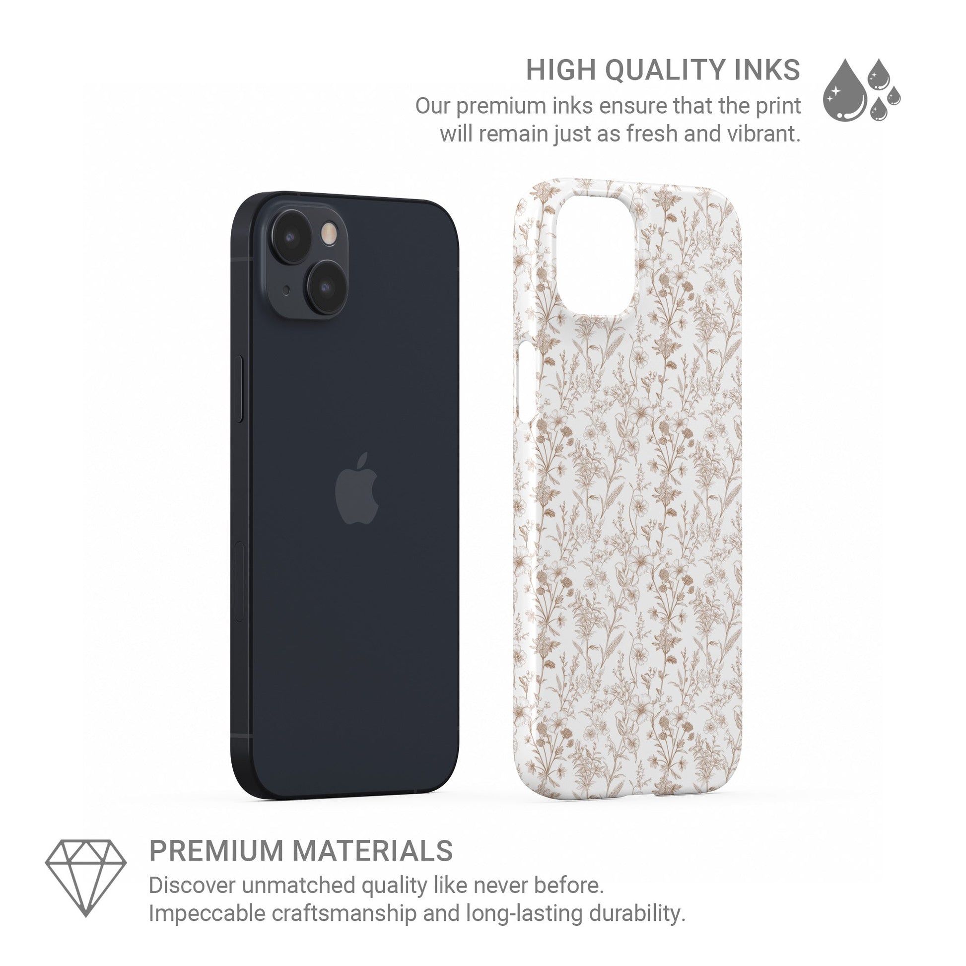 Snap Phone Case – slim vintage floral design for iPhone