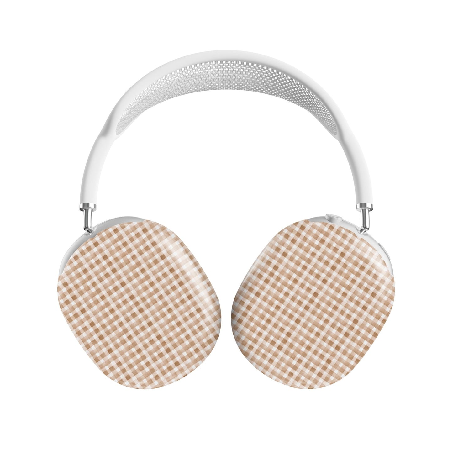 Protective AirPods Max cover with fall-inspired gingham pattern