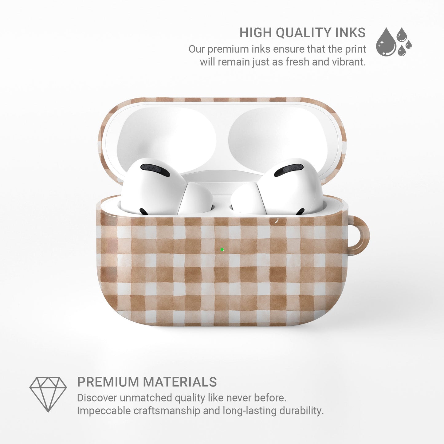 Shockproof fall AirPods case in rustic plaid design