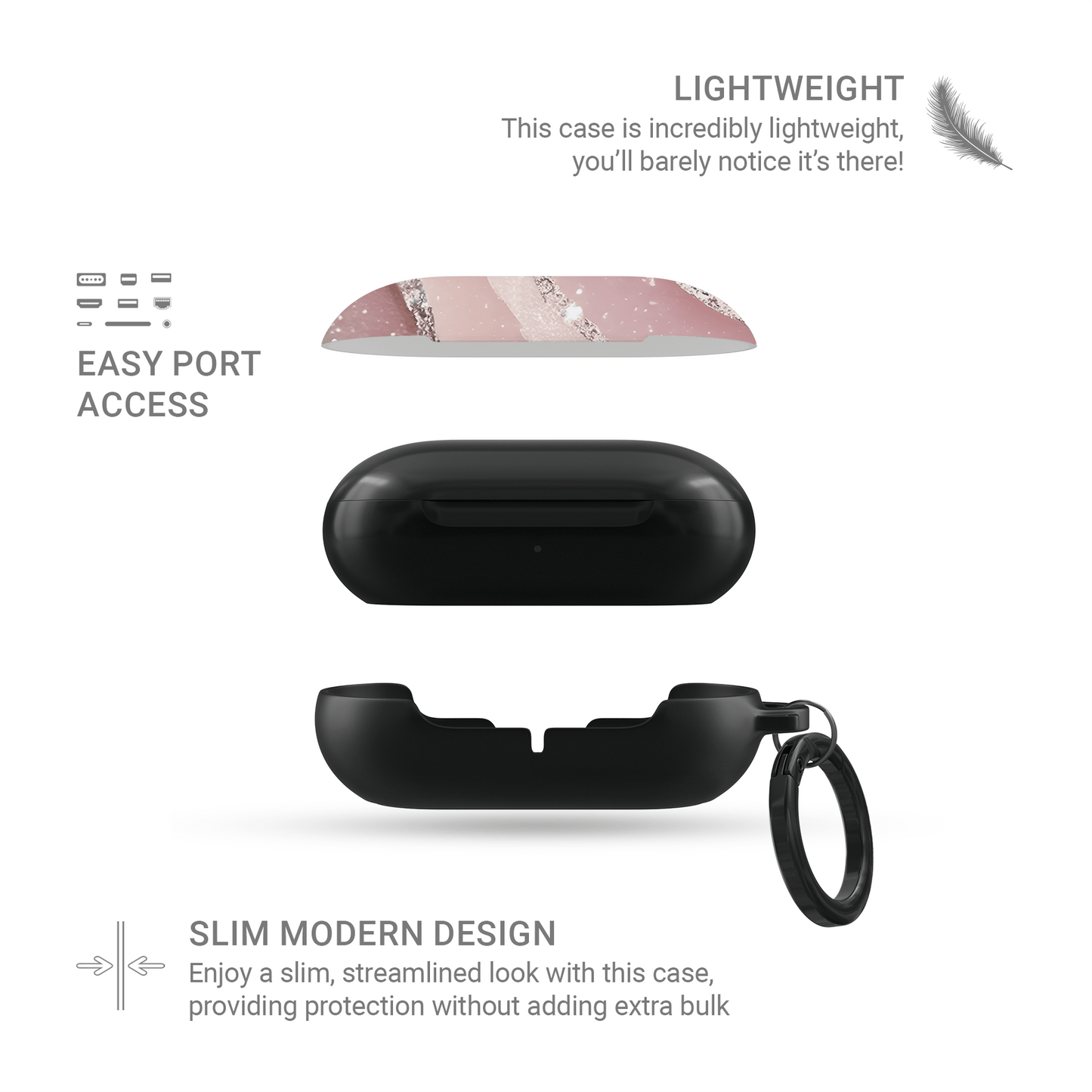 Glamour Strata | Samsung Buds Tough Case - Case & Charm