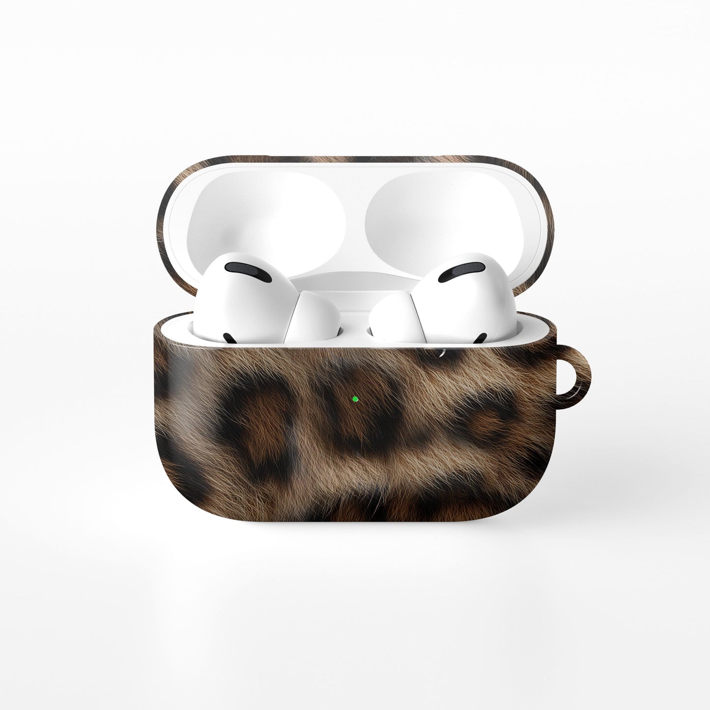 Slim protective AirPods Pro case with golden leopard print design
