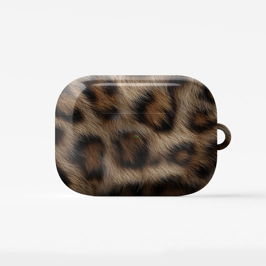 Slim protective AirPods Pro case with leopard print design