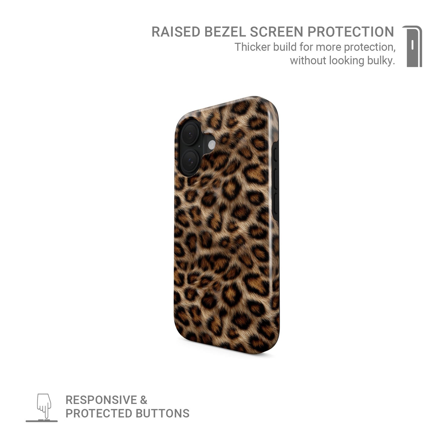leopard print MagSafe Tough Phone Case with glossy finish