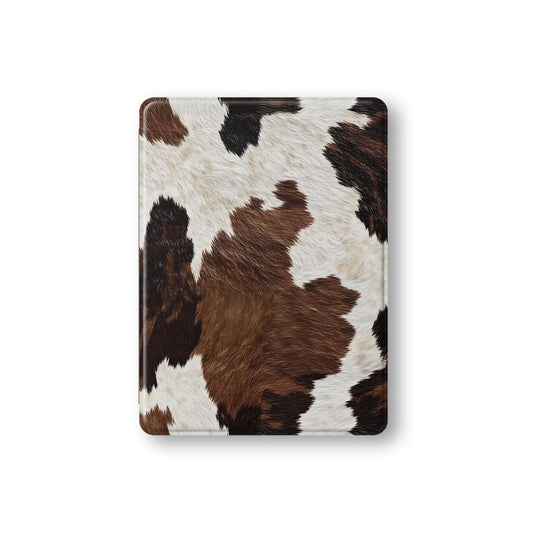 Stylish autumn cowhide print iPad case with durable double-sided design