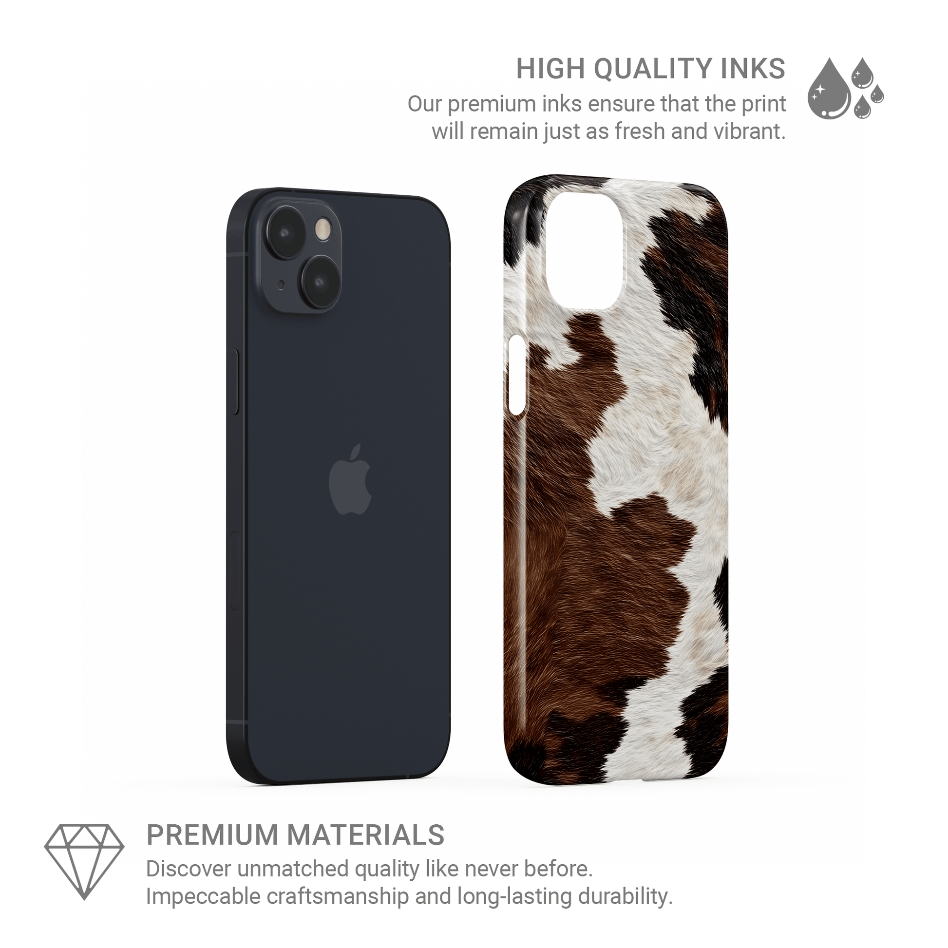 Autumn protective phone case with cow print