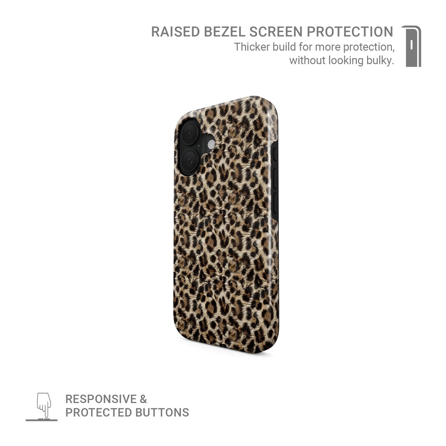 leopard print MagSafe Tough Phone Case with glossy finish