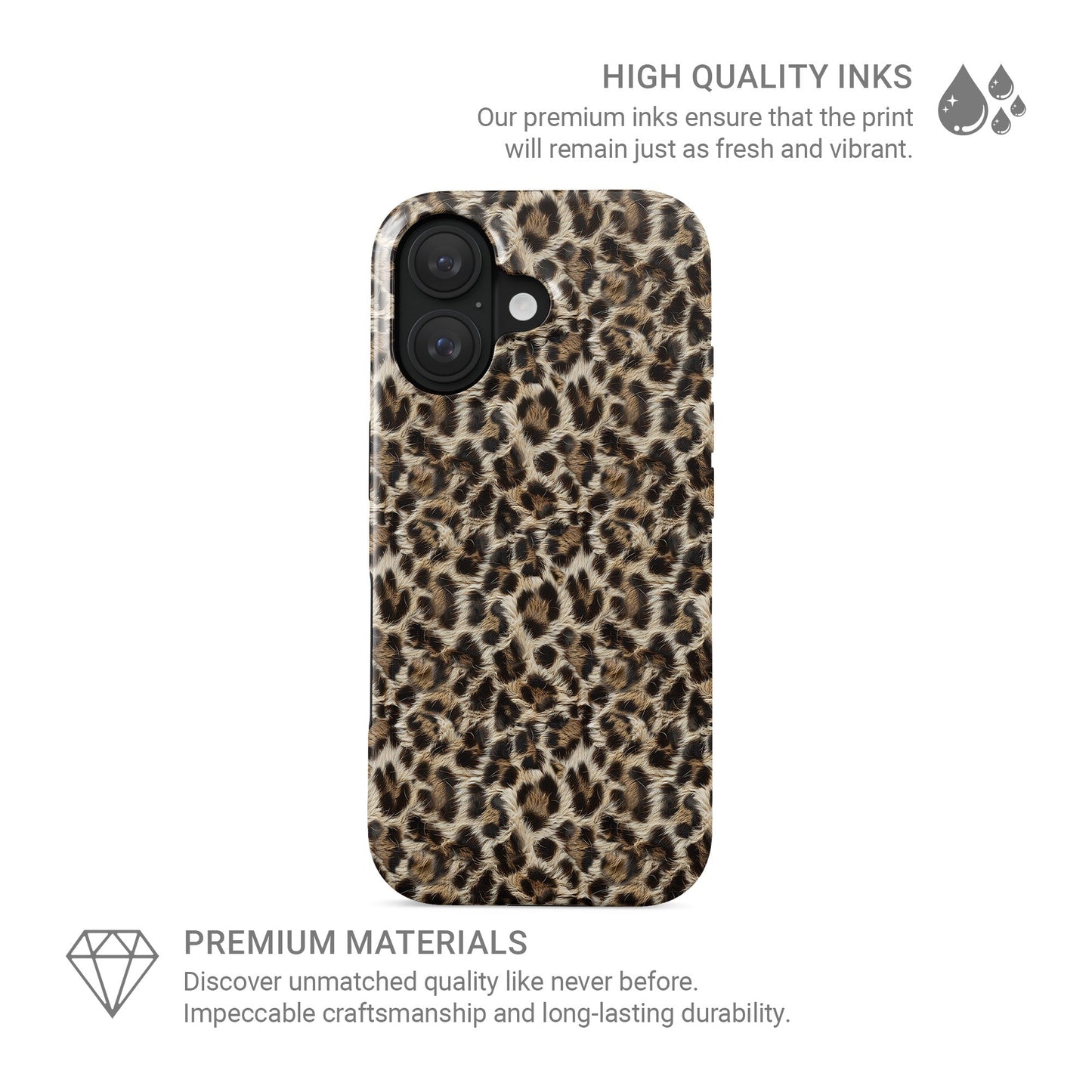 leopard print MagSafe Tough Phone Case with glossy finish