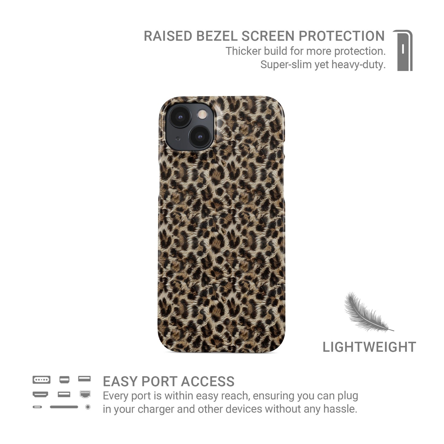 leopard Snap Phone Case for iPhone and Samsung models